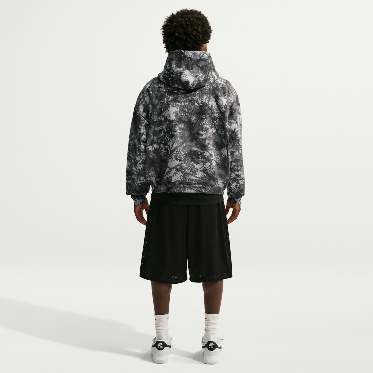 Мужское баскетбольное худи-пуловер Nike Standard Issue Therma-FIT с начёсом, цвет: Железный серый / Бледная слоновая кость — фото 5