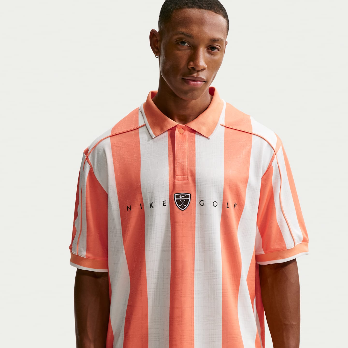 Мужское поло для гольфа Nike Fairway Fresh Dri-FIT с коротким рукавом, свободный крой, цвет: Оранжевый морозный — фото 1