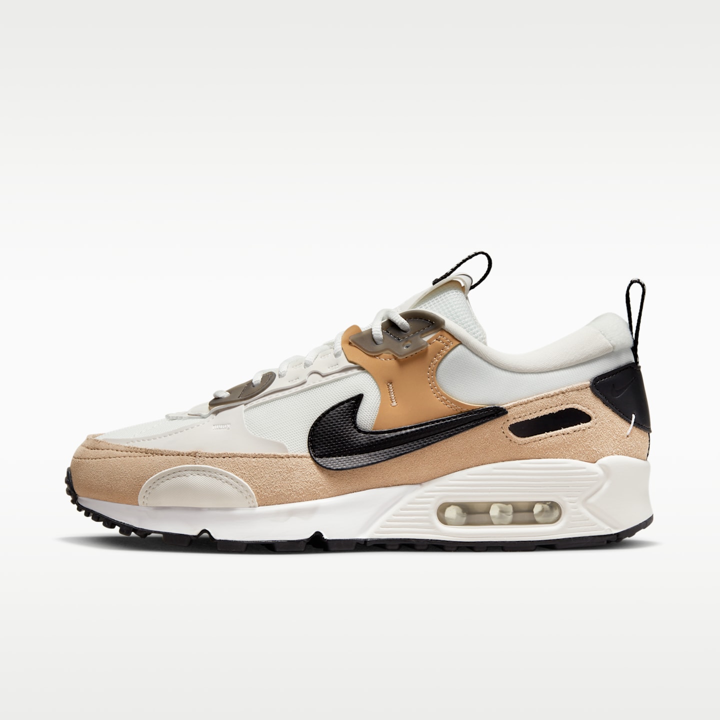 Женские кроссовки Nike Air Max 90 Futura, цвет: Натуральный бежевый / Чёрный — фото 1