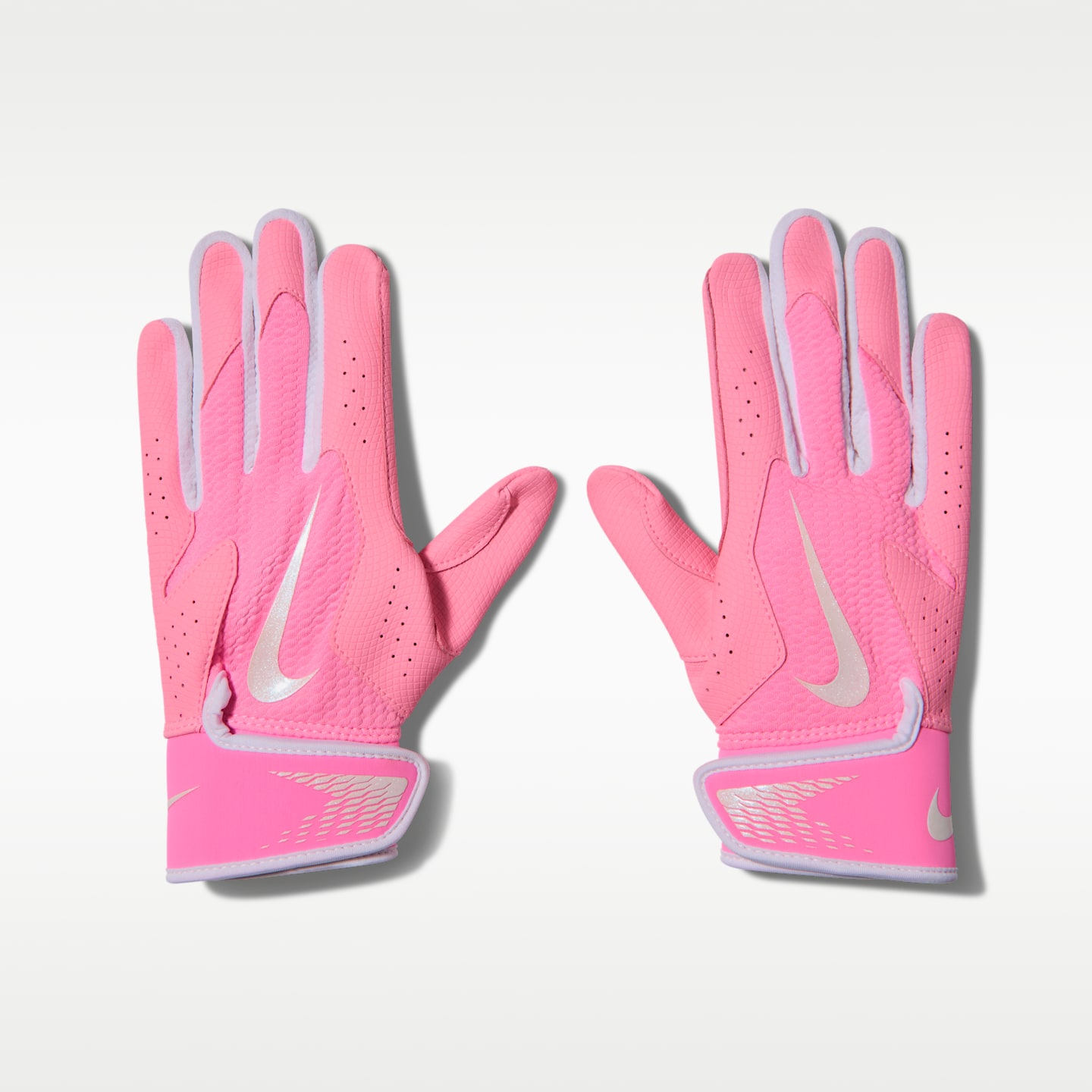 Детские перчатки Nike Hyperdiamond 4.0 Softball Batting (1 Pair), цвет: Розовый / Белый