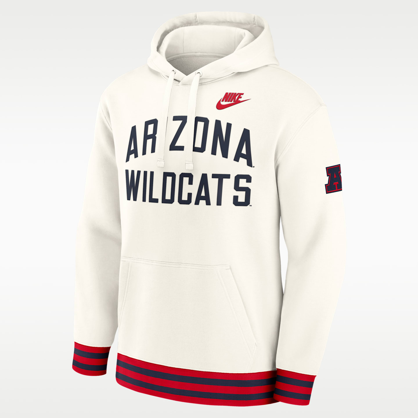 Мужские худи Arizona Legacy Nike College Pullover, цвет: Кремовый / Красный