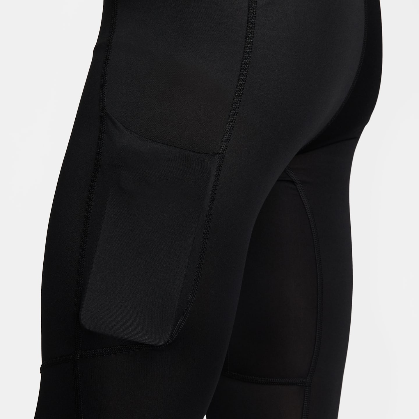 Мужские тайтсы для фитнеса Nike Pro Dri-FIT длиной 3/4, цвет: Чёрный / Белый — фото 3