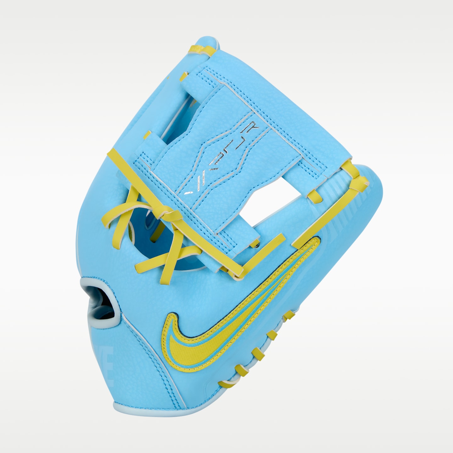 Детская бейсбольная перчатка полевого игрока Nike Vapor Ronald Acuña Jr., для правши, цвет: Синий / Жёлтый — фото 6