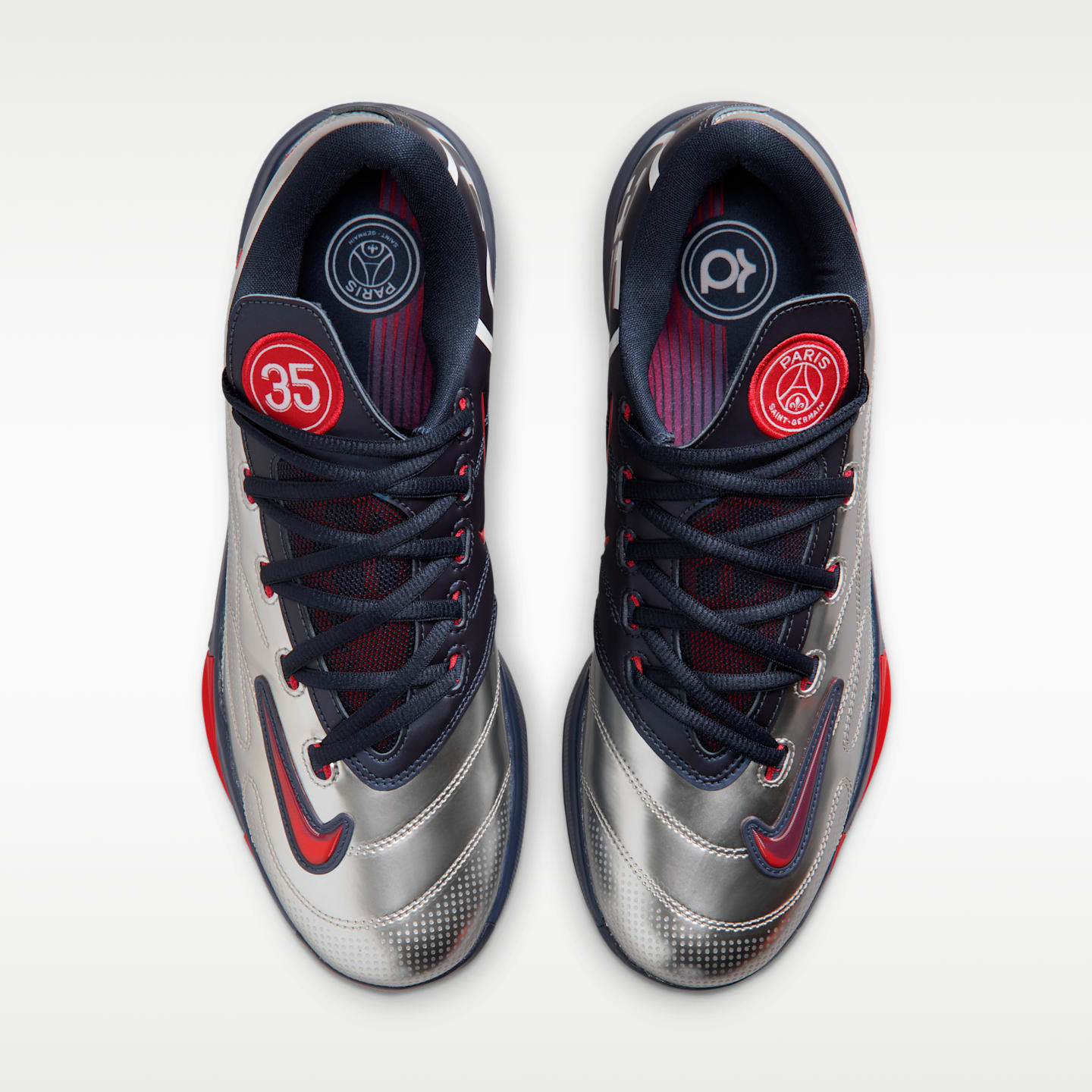Мужские кроссовки Nike KD 6 x Paris Saint-Germain, цвет: Серебряный / Красный — фото 4