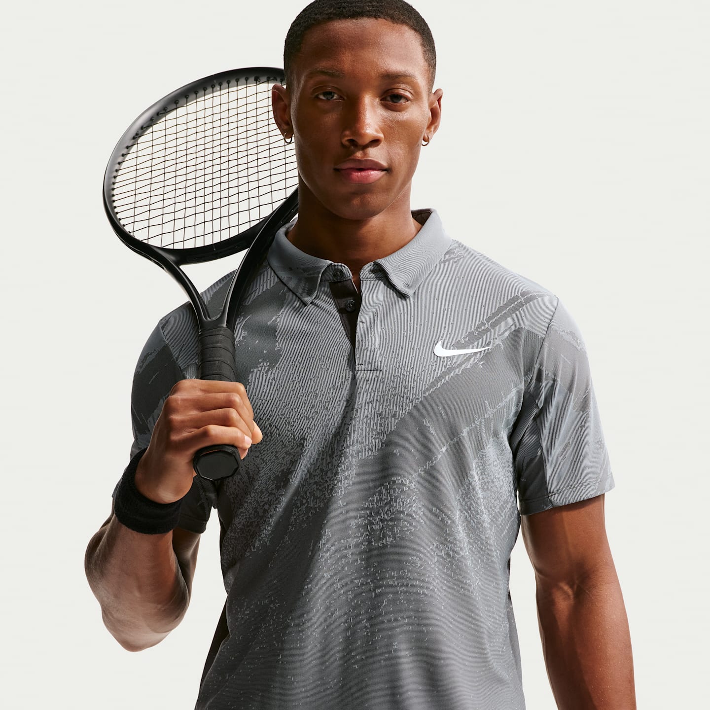 Мужское поло Nike NikeCourt Slam Dri-FIT ADV Tennis Polo, цвет: Антрацитовый / Серый — фото 1