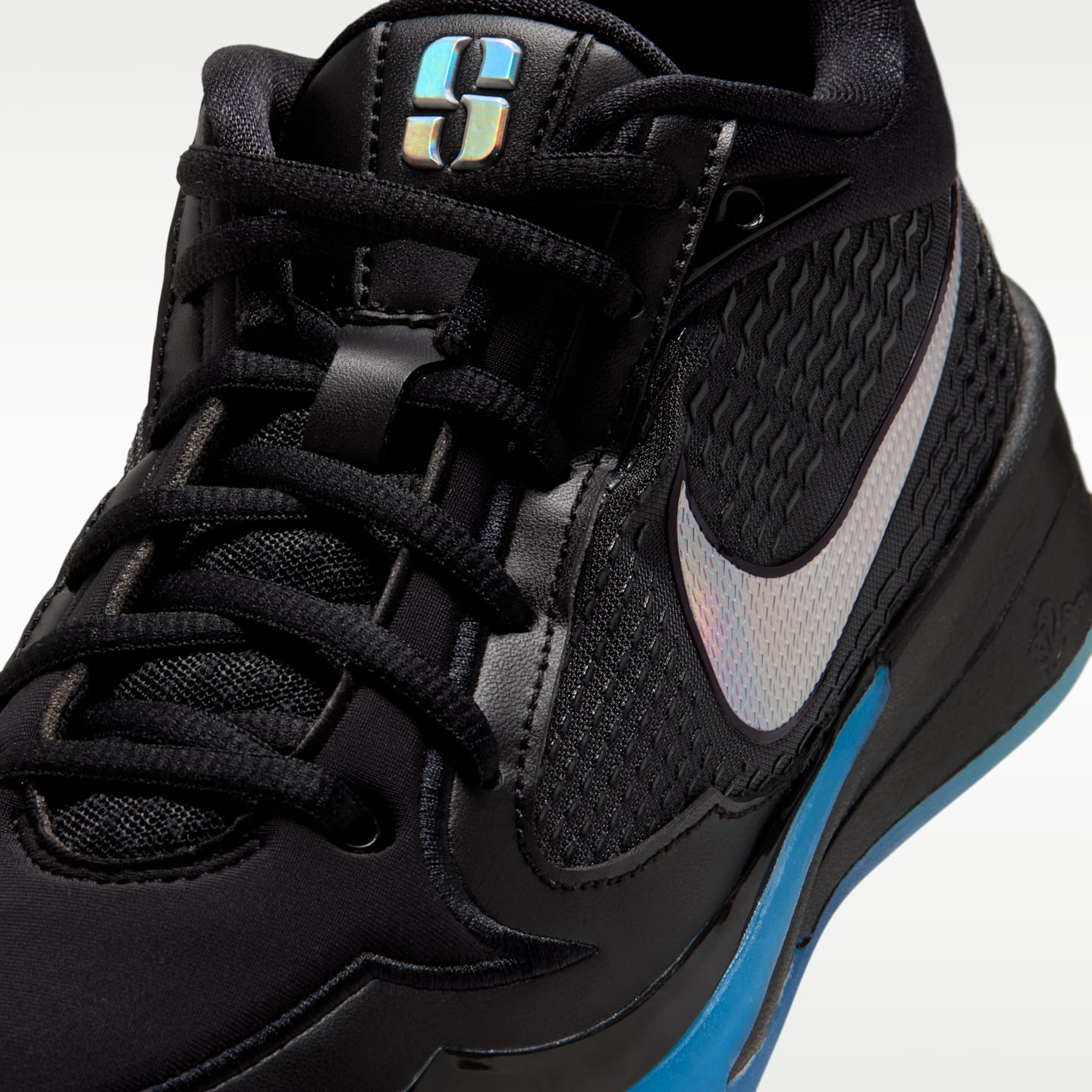 Детские кроссовки Nike Sabrina 4 "Limelight Glow" Little Kids' Basketball, цвет: Чёрный / Синий сияющий — фото 7