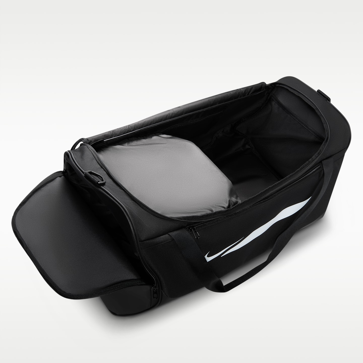 Мужская сумка Nike Academy Soccer Duffel (Large, 95L), цвет: Чёрный / Белый — фото 5