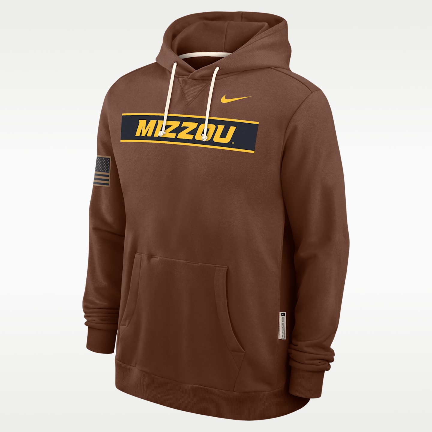 Мужской топ Nike Missouri 2026 Military Appreciation Dri-FIT College Long-Sleeve Hooded Top, цвет: Коричневый