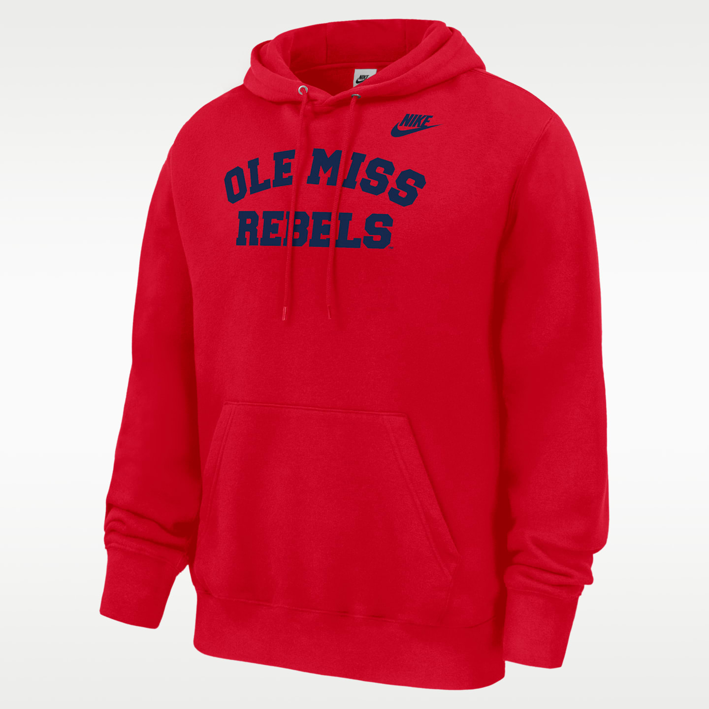Мужское худи Nike Ole Miss Rebels Club Football Fleece Pullover, цвет: Красный — фото 1