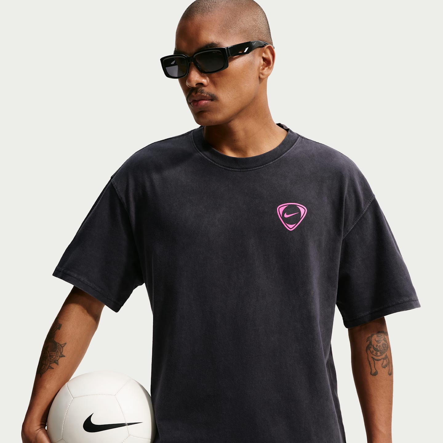 Мужская футбольная футболка Nike, цвет: Чёрный — фото 1