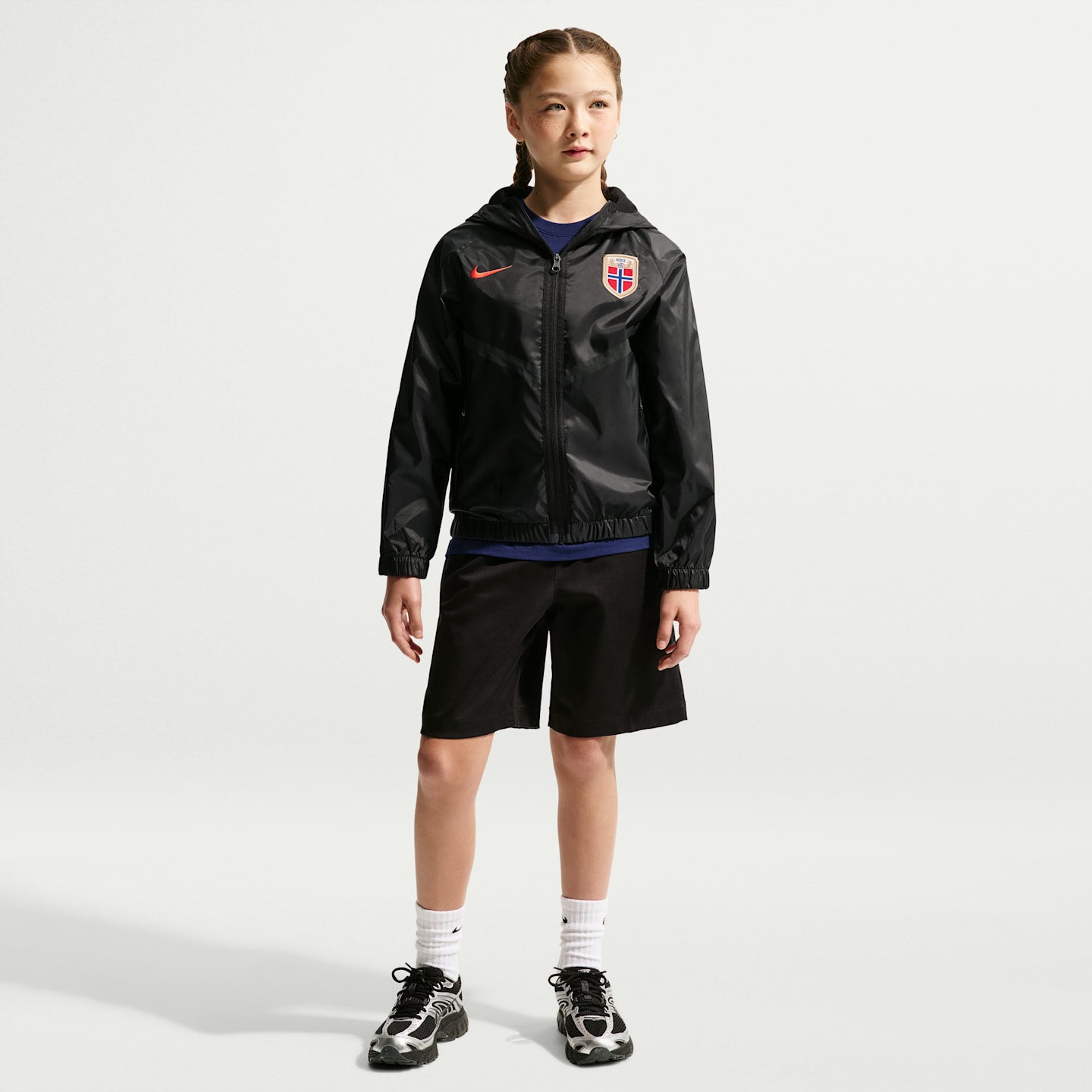 Детская куртка Nike Norway Dri-FIT Soccer Anthem, цвет: Чёрный / Красный — фото 4