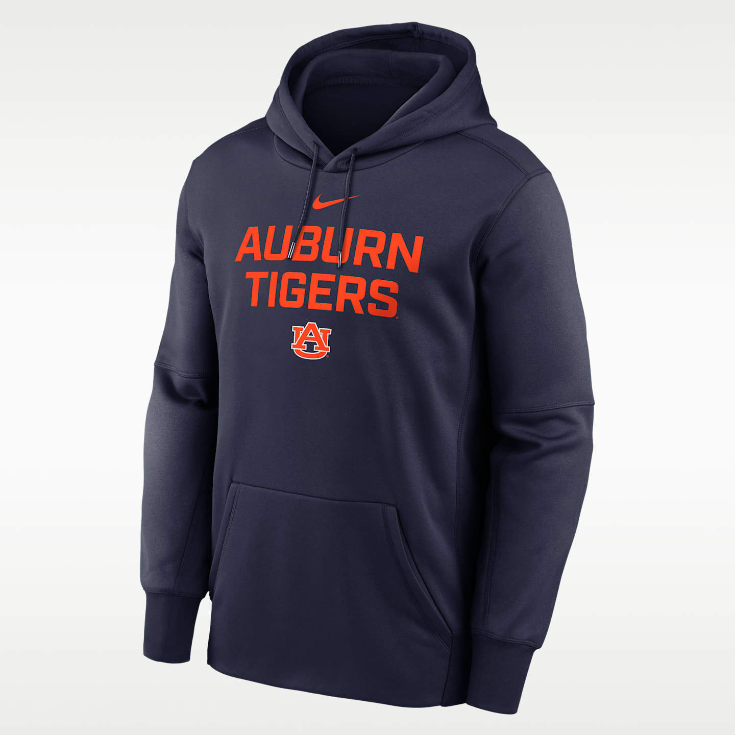 Мужское худи Nike Auburn Team Stacked Therma College, цвет: Тёмно-синий — фото 1