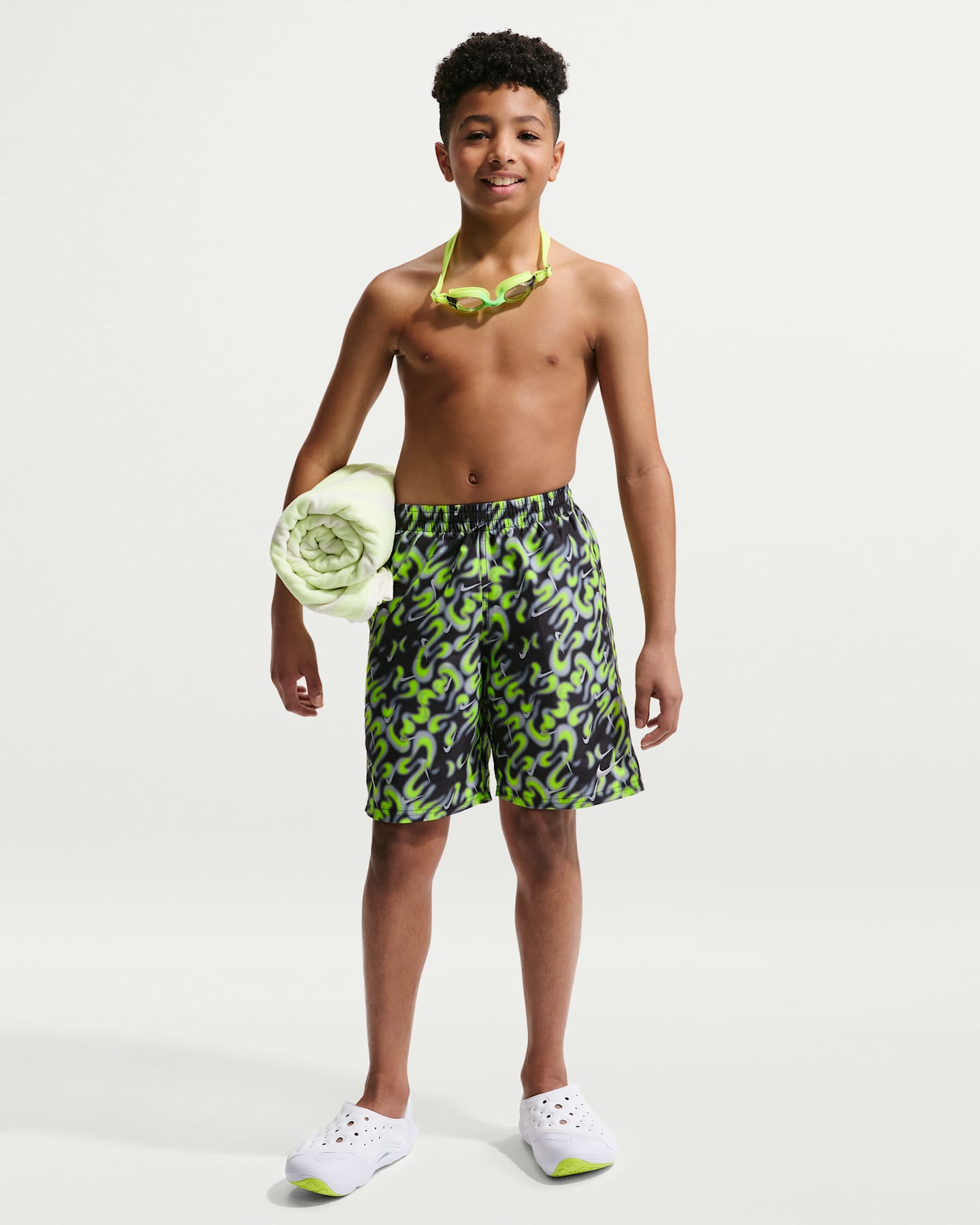 Детские плавательные шорты Nike Swim Breaker для мальчиков, 7", со вшитыми трусами, цвет: Чёрный — фото 6