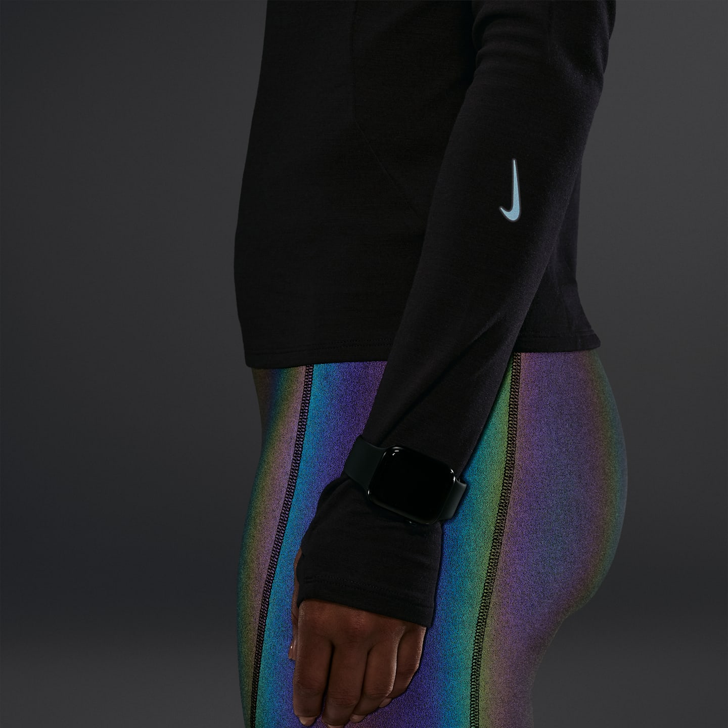 Женские кроссовки NikeLab Running Wool-Blend Mid Layer, цвет: Чёрный — фото 7