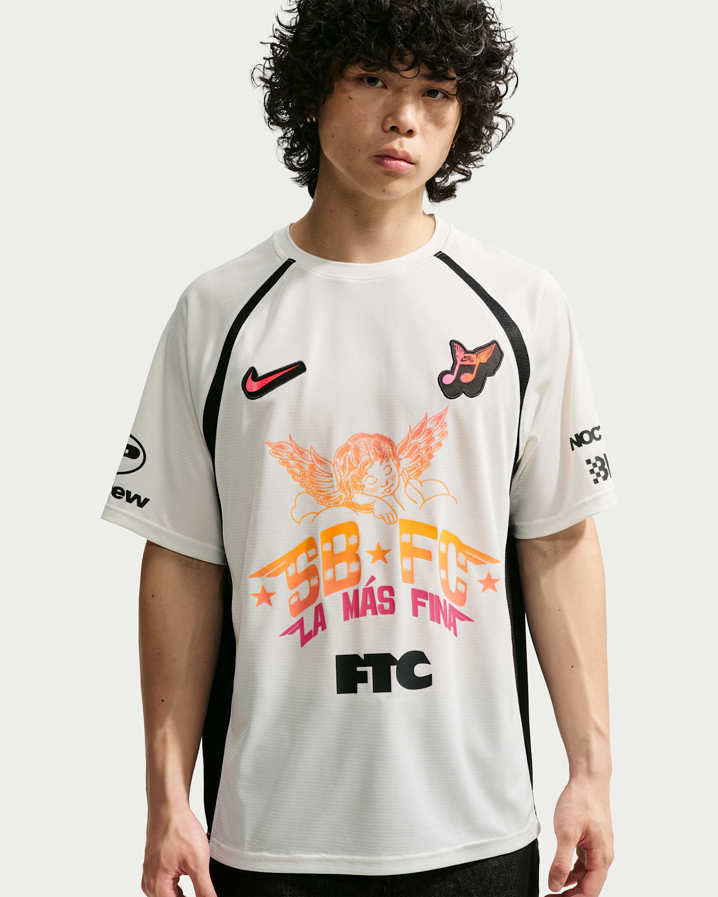 Мужской топ Nike SB Skate Jersey, цвет: Молочный / Чёрный — фото 7