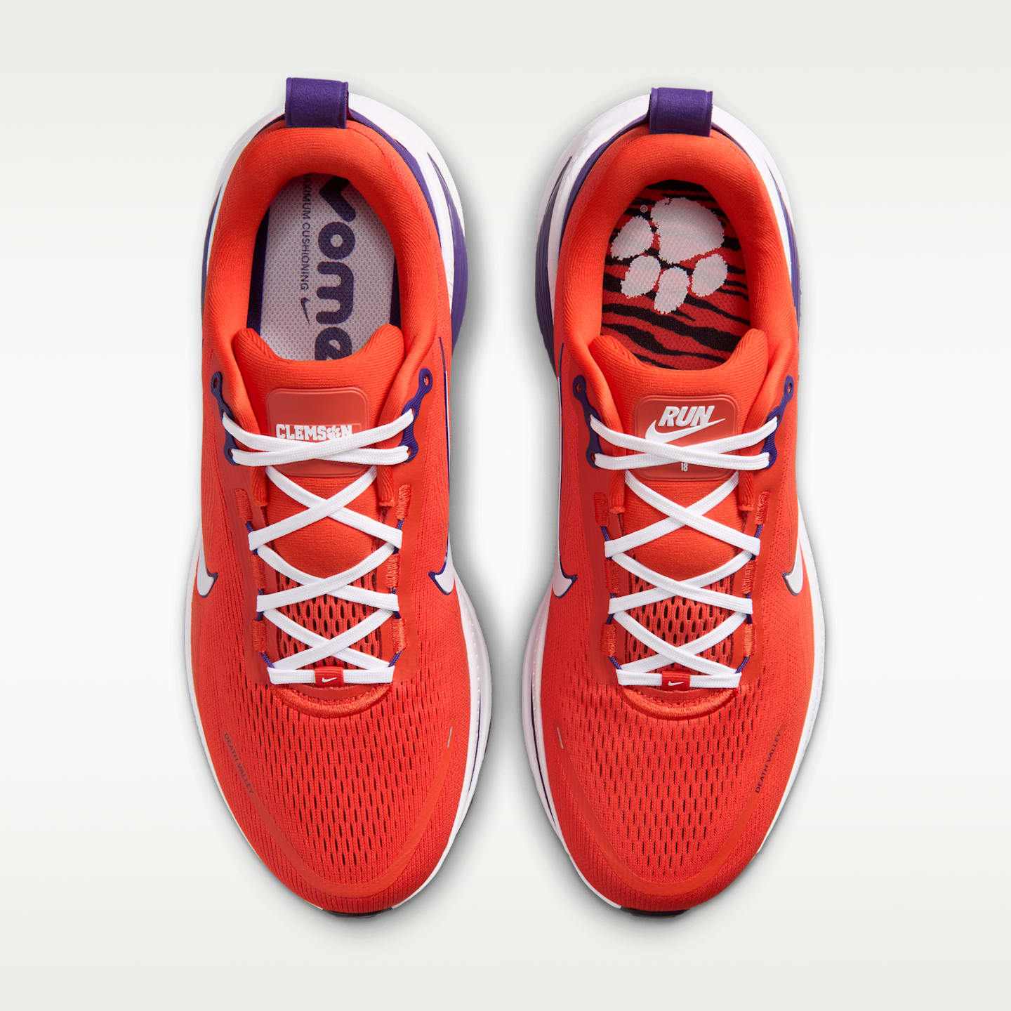 Мужские кроссовки Nike College Vomero 18 (Clemson) Road Running, цвет: Оранжевый / Орхидея — фото 4