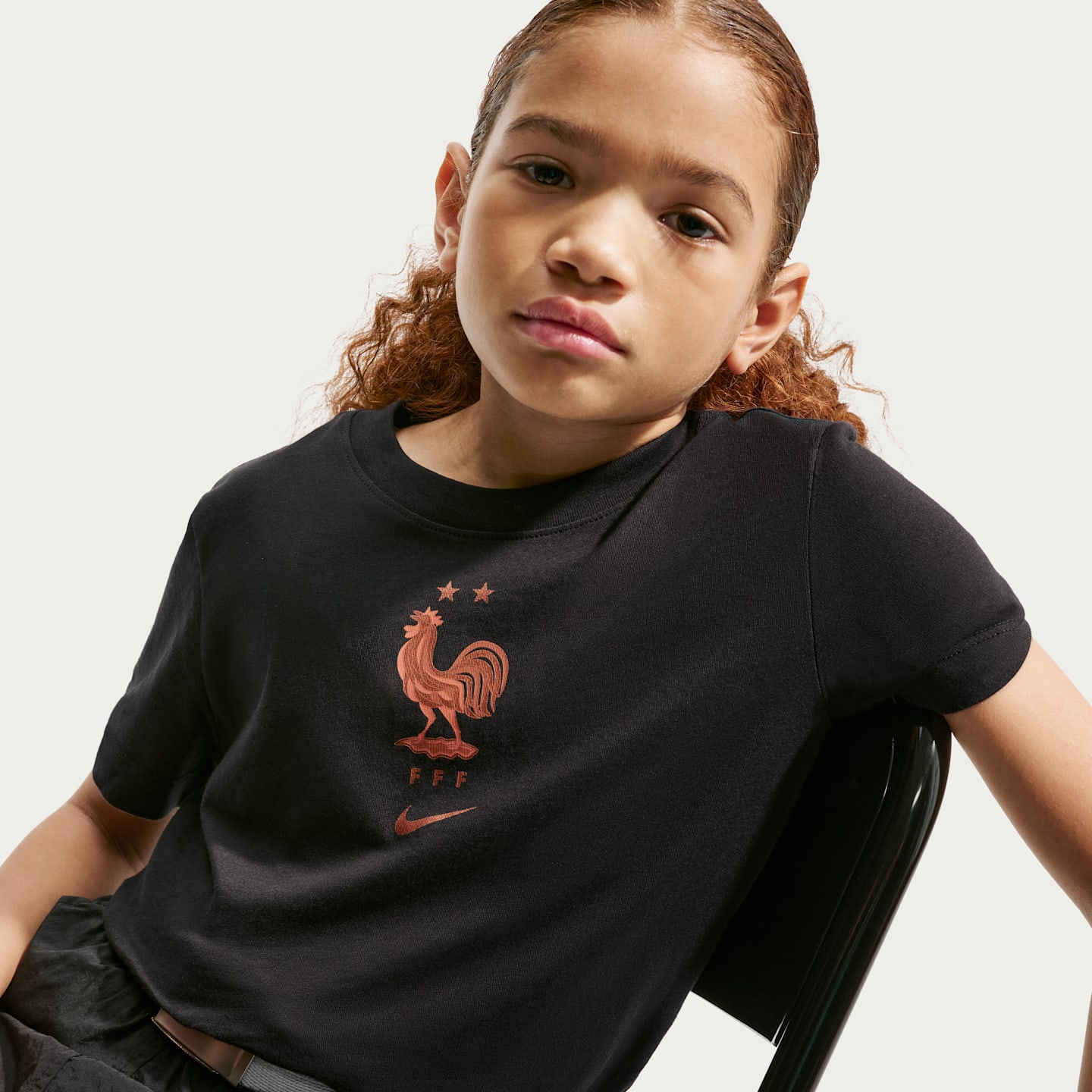 Детская футбольная футболка Nike FFF, цвет: Чёрный — фото 3