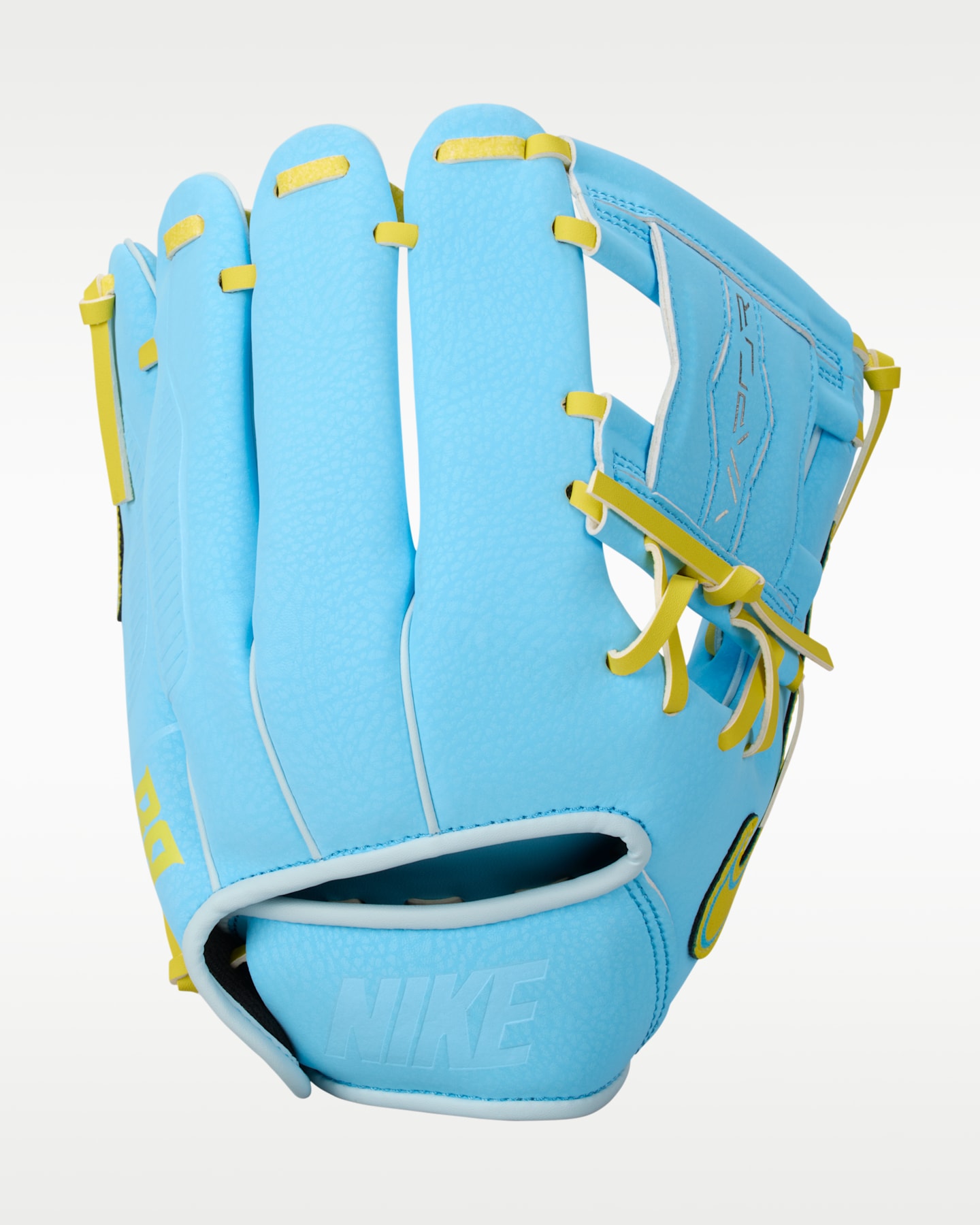 Детская бейсбольная перчатка полевого игрока Nike Vapor Ronald Acuña Jr., для правши, цвет: Синий / Жёлтый — фото 7