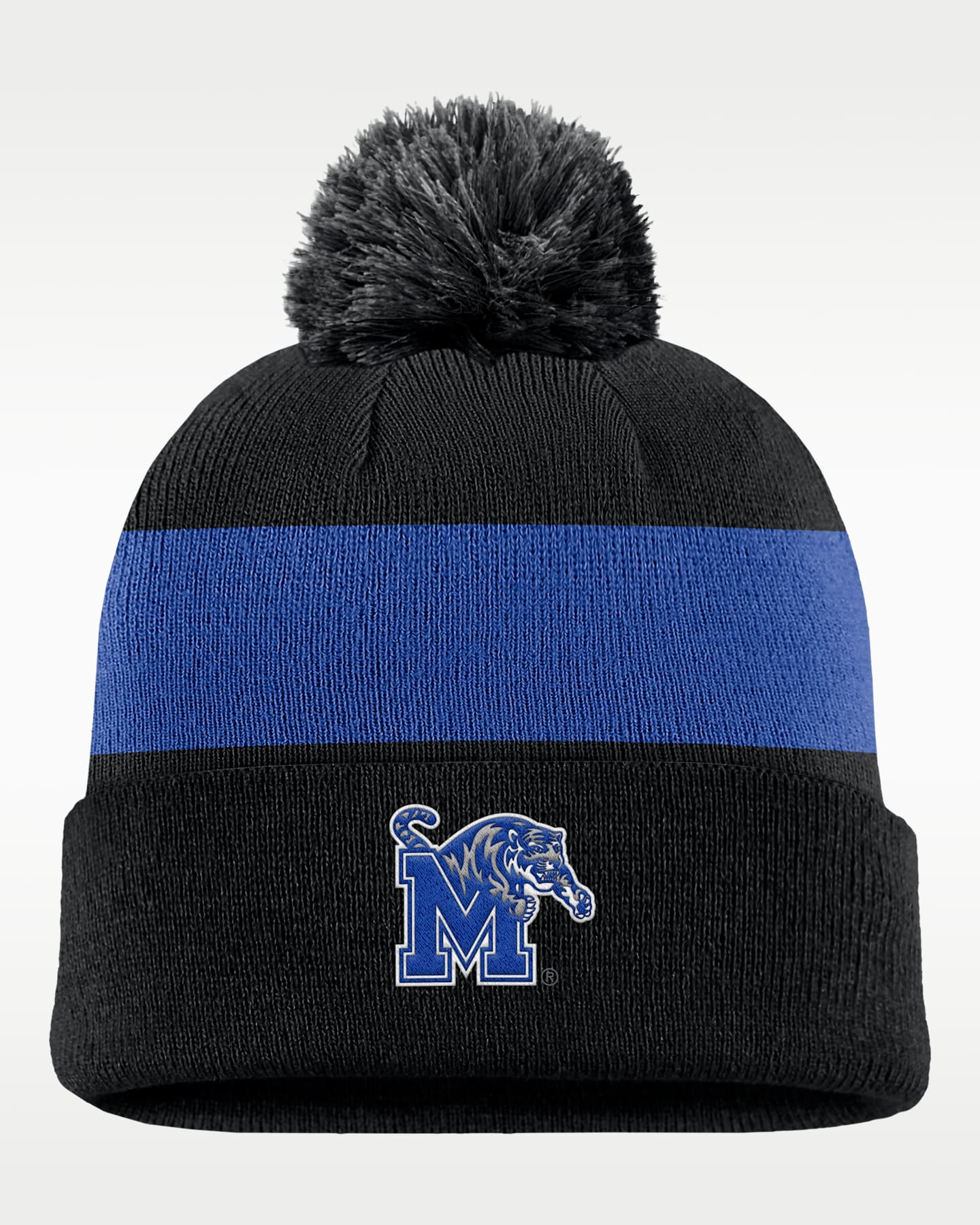 Женская шапка Nike Memphis Tigers Peak Basketball College Cuffed Pom Beanie, цвет: Чёрный — фото 3