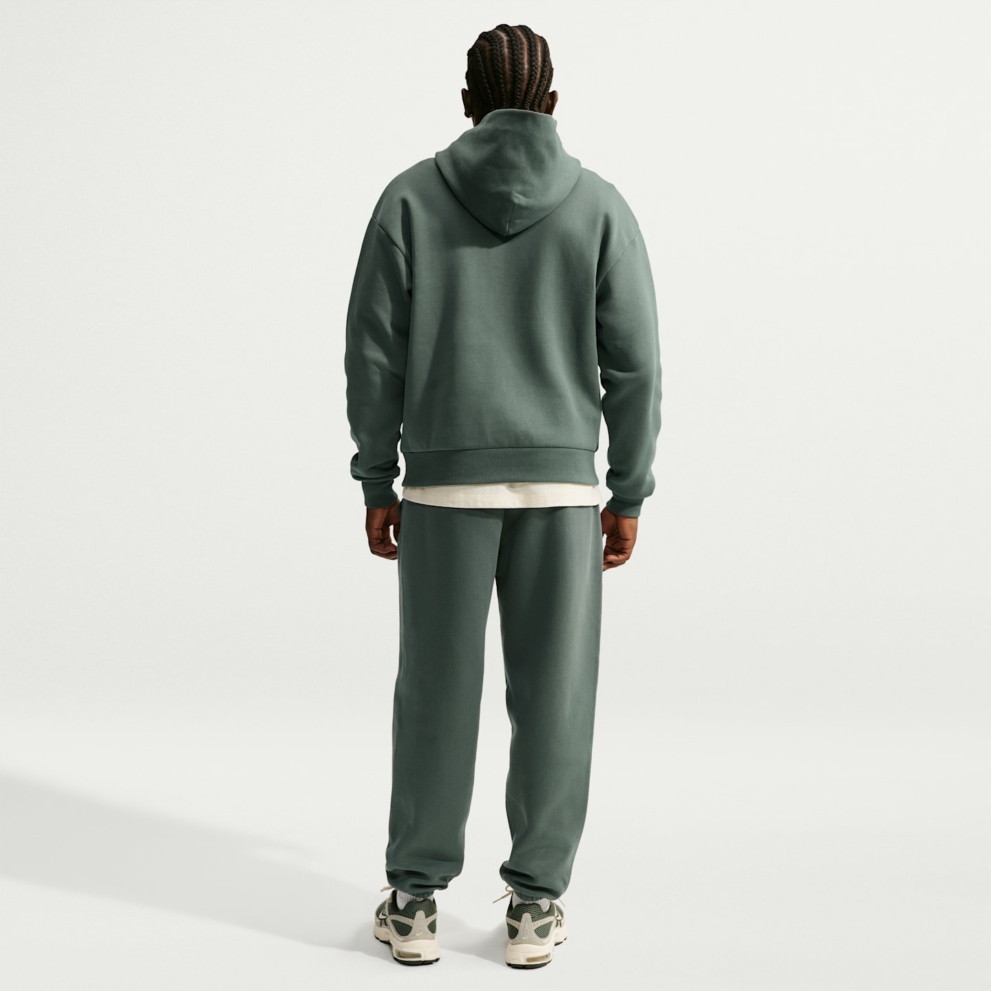 Мужское флисовое худи-пуловер Nike Solo свободного кроя, цвет: Камуфляжный зелёный — фото 5