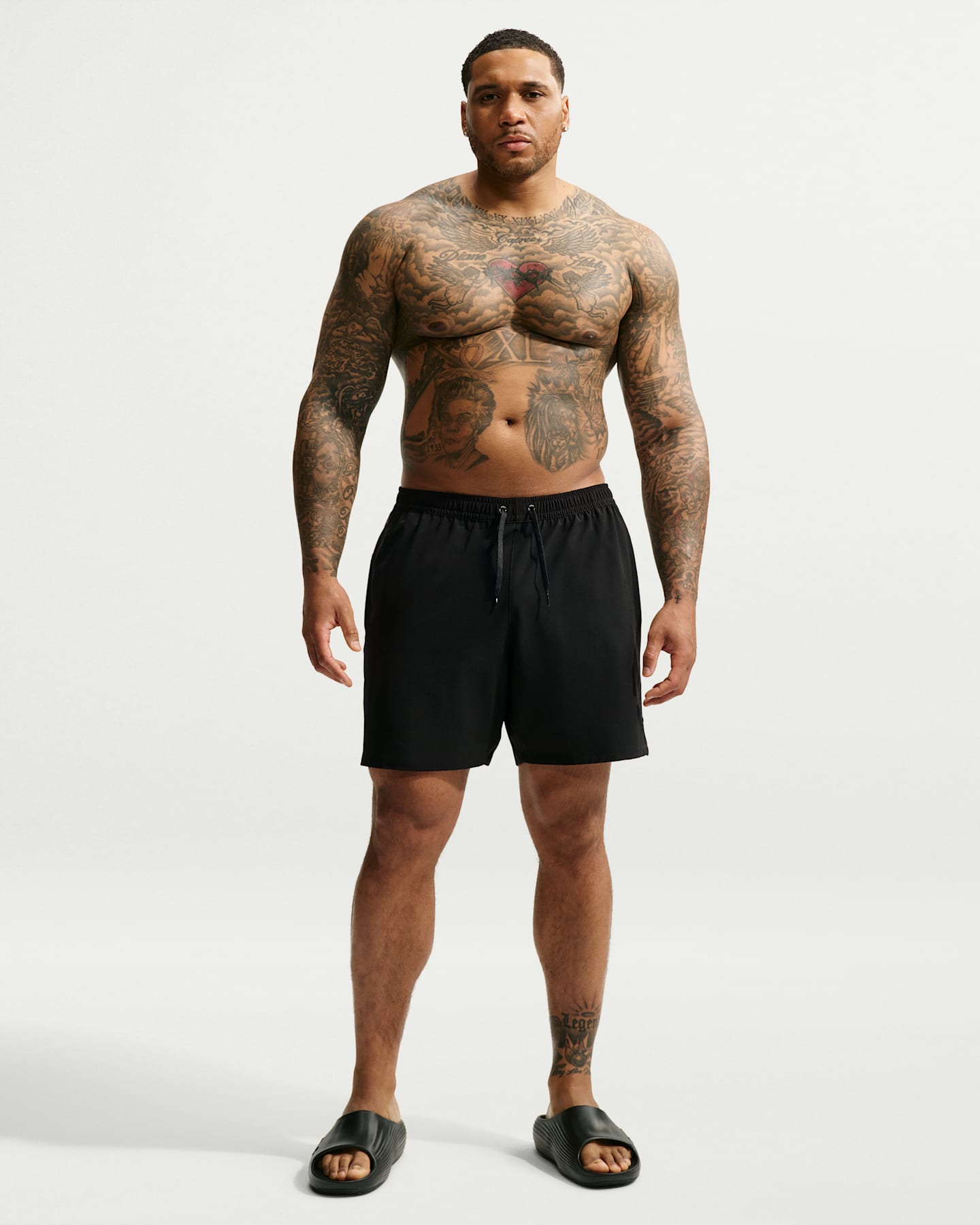 Мужские плавательные шорты Nike Swim Contend Essential, 7", большие размеры, цвет: Чёрный — фото 6