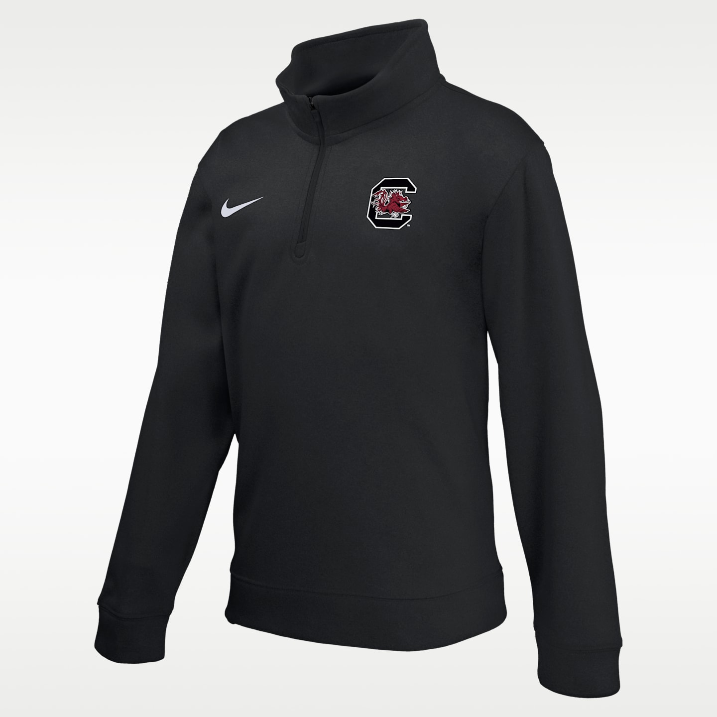 Детский топ на молнии 1/4 Nike College South Carolina Gamecocks Therma-FIT, цвет: Чёрный — фото 1