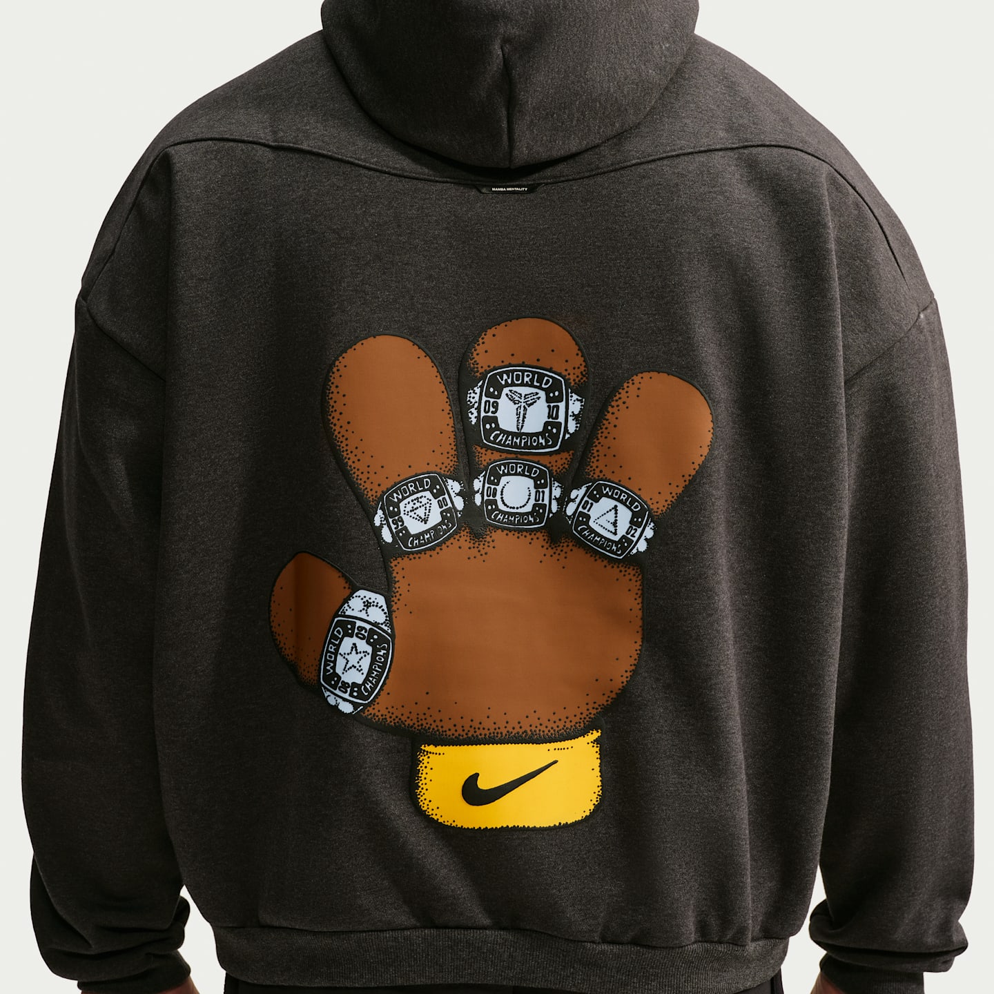 Мужское баскетбольное худи Nike Kobe Standard Issue Therma-FIT, цвет: Чёрный меланжевый / Чёрный — фото 7