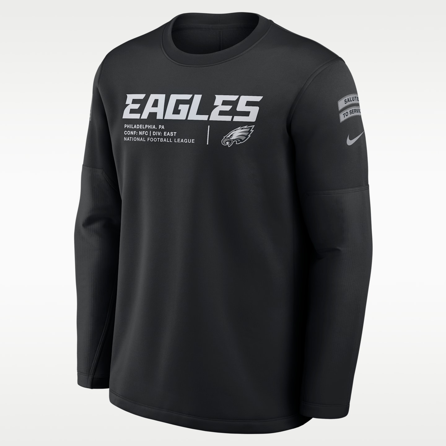 Мужской свитшот Nike Philadelphia Eagles Salute to Service Sideline Coaches NFL, цвет: Чёрный — фото 1