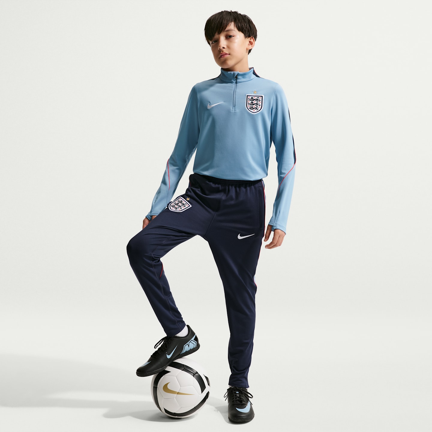 Детский топ Nike England Strike Dri-FIT Soccer Drill Top, цвет: Синий / Обсидиановый — фото 7