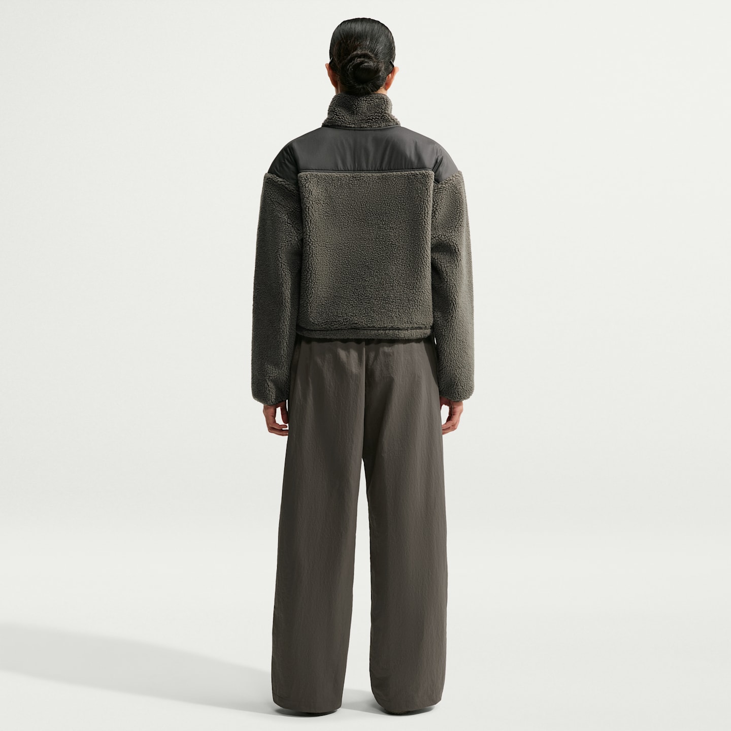 Женская куртка NikeSKIMS Sherpa Oversized 3/4-Zip, цвет: Обсидиановый — фото 5