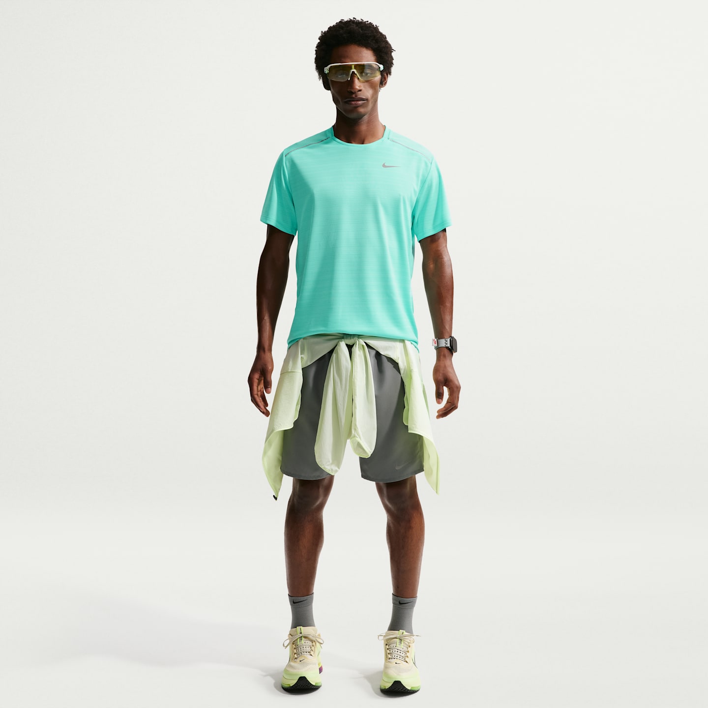 Мужская футболка Nike Miler Dri-FIT Short-Sleeve, цвет: Бирюзовый — фото 4
