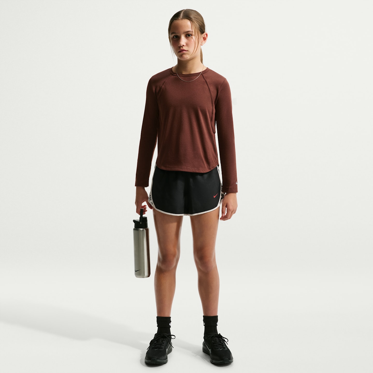 Топ Nike Tempo Dri-FIT Long-Sleeve Running Top для девочек, цвет: Mystic Dates/Mystic Dates — фото 4
