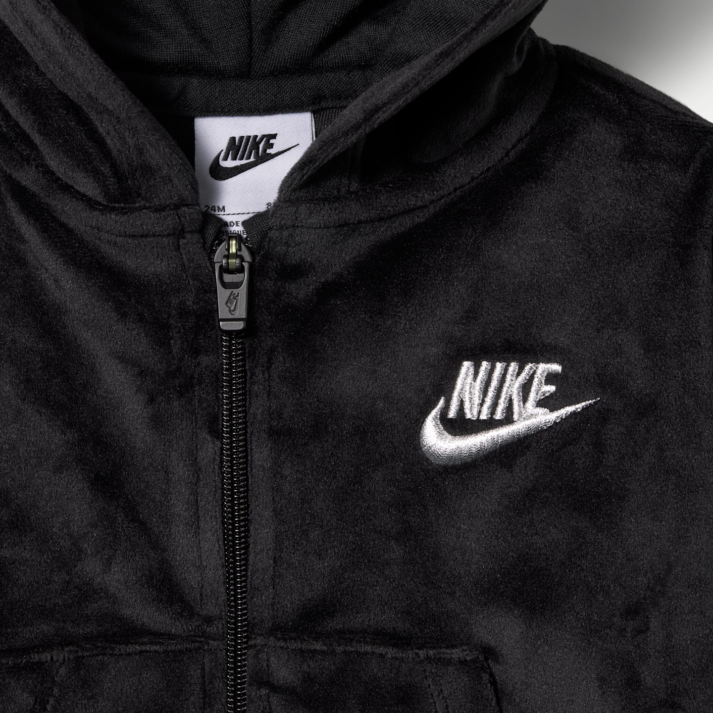 Комплект из двух предметов для малышей Nike: велюровые клёш-леггинсы, 12-24 мес, цвет: Чёрный — фото 3