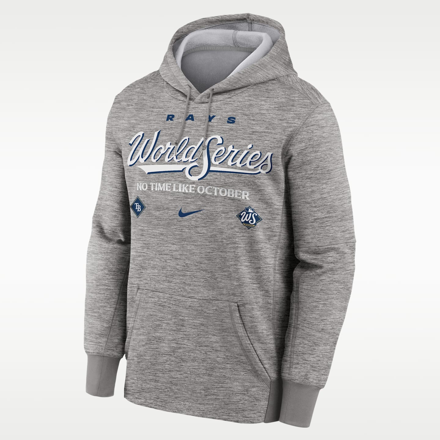 Мужская худи Nike Tampa Bay Rays 2026 Postseason Authentic Collection Therma-FIT MLB, цвет: Серый меланжевый — фото 1
