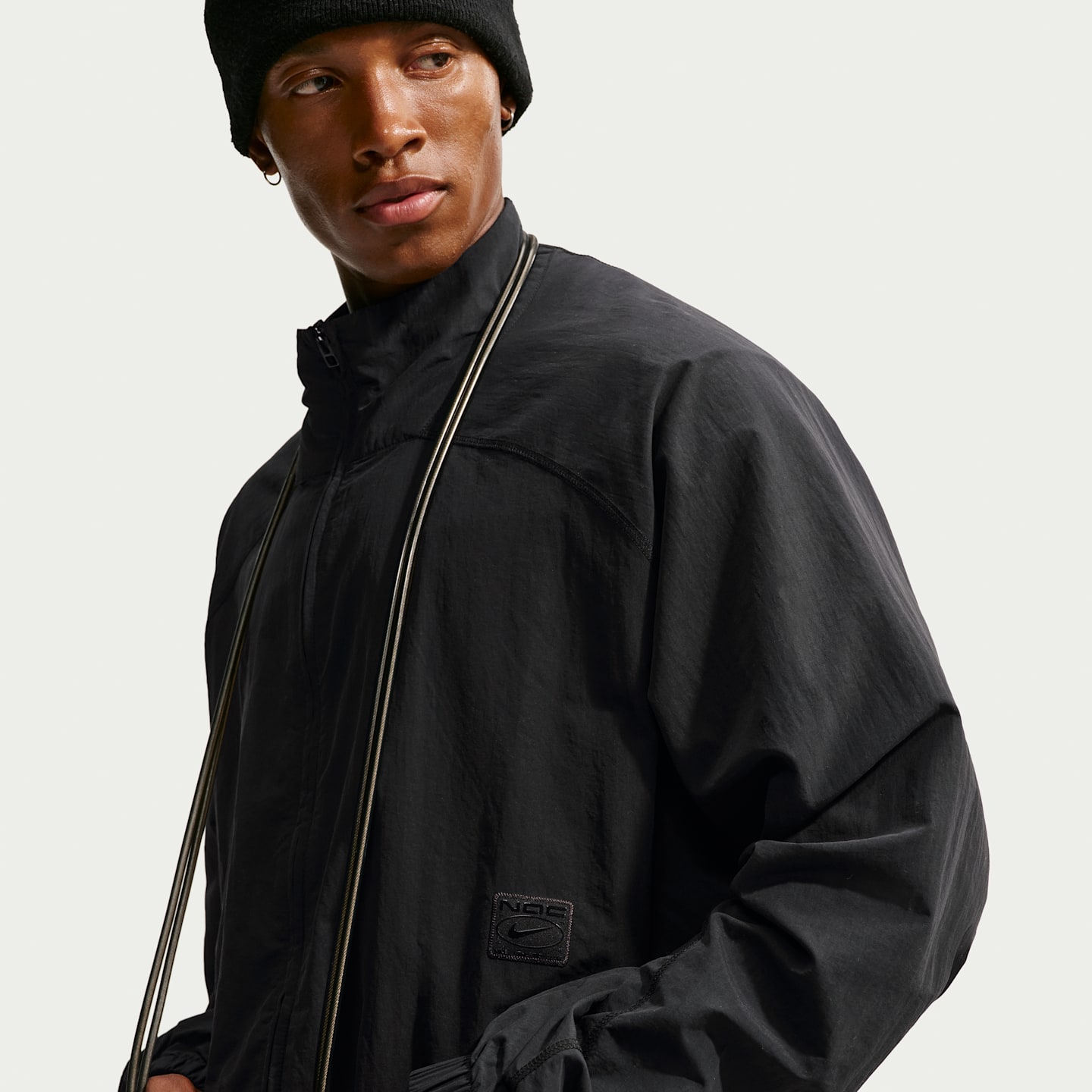 Мужская куртка Nike N.A.C. Dri-FIT Oversized Full-Zip Woven, цвет: Чёрный — фото 3