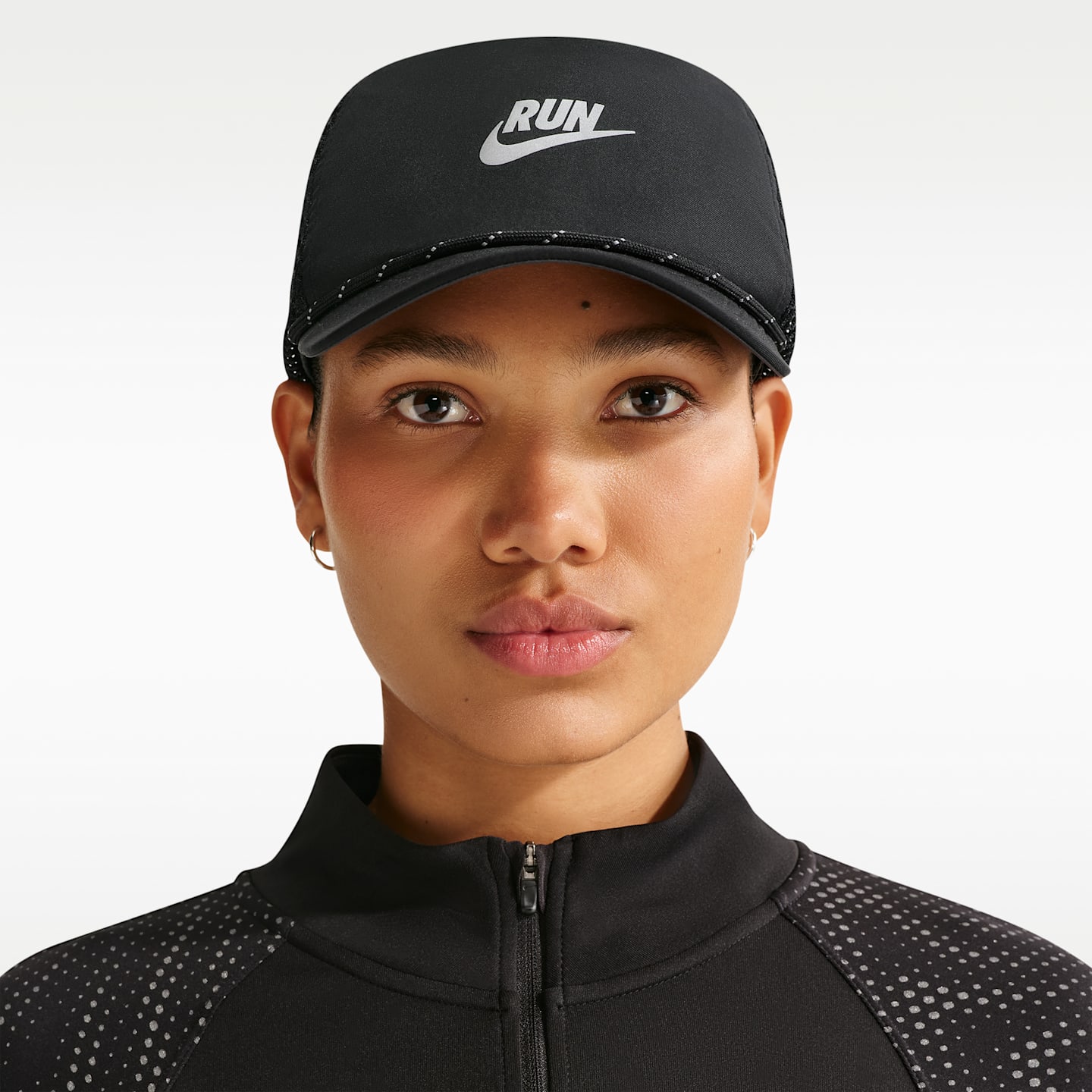 Кепка Nike Pro Dri-FIT Unstructured Swoosh Run, цвет: Чёрный / Антрацитовый — фото 3