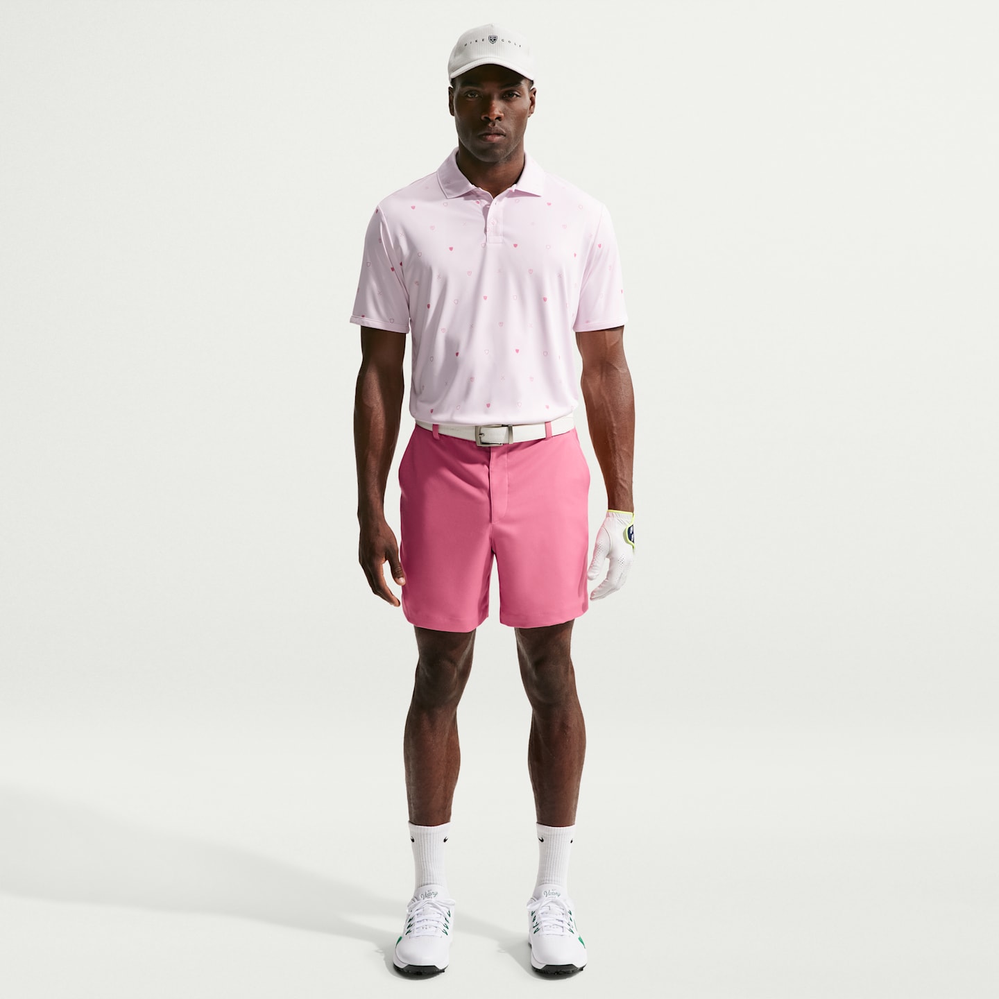 Мужское поло для гольфа Nike Par Dri-FIT с коротким рукавом, цвет: Жемчужный розовый / Пионовый — фото 4