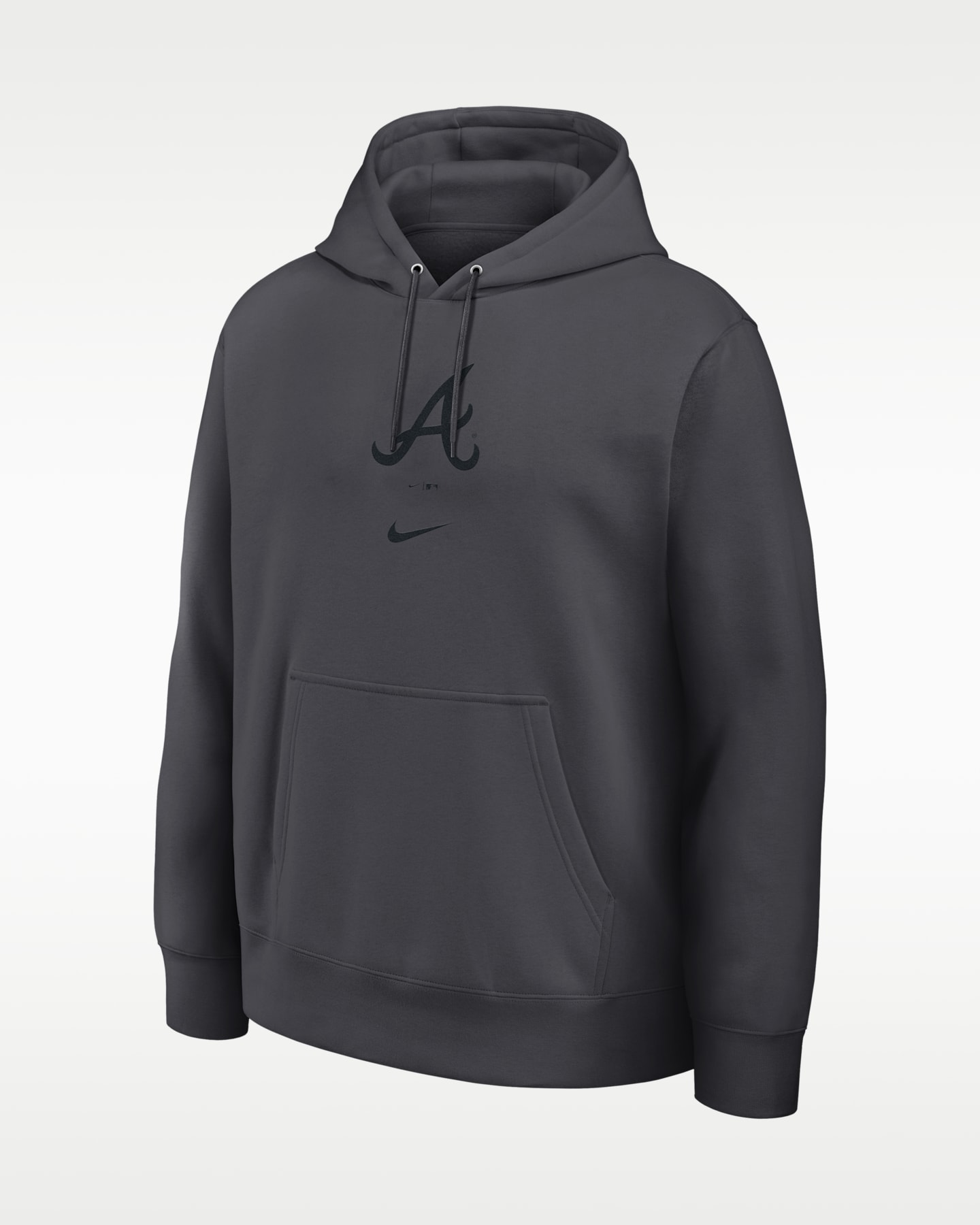 Мужское худи Nike Atlanta Braves Washed Club MLB Pullover, цвет: Антрацитовый — фото 3