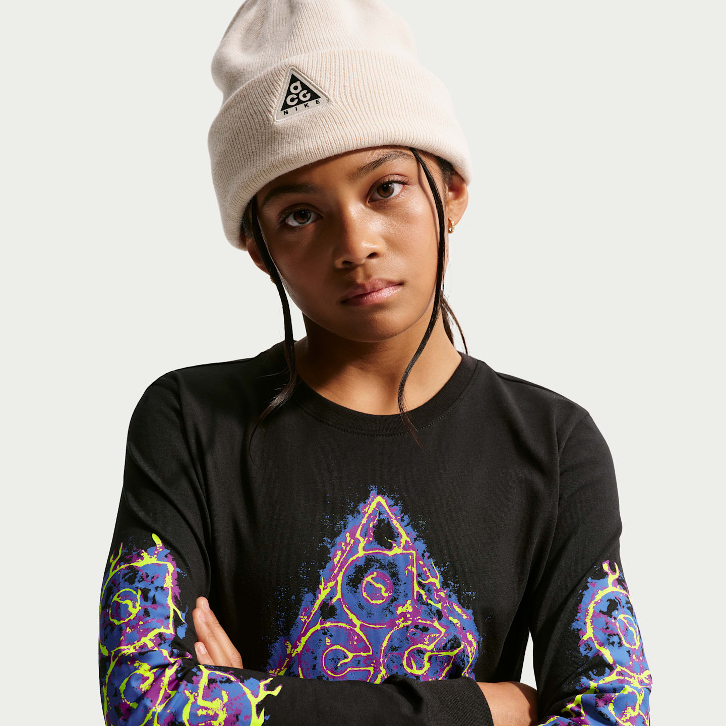 Детская футболка Nike ACG Dri-FIT Long-Sleeve Lightening Logo, цвет: Чёрный — фото 3