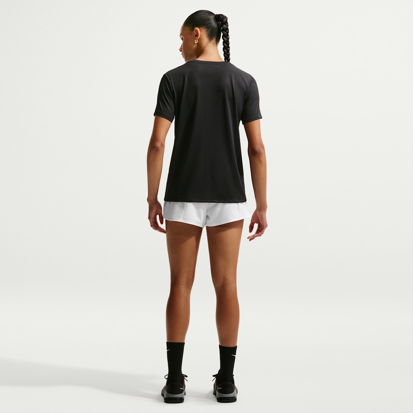 Женская футболка Nike Dri-FIT, цвет: Чёрный / Белый — фото 5