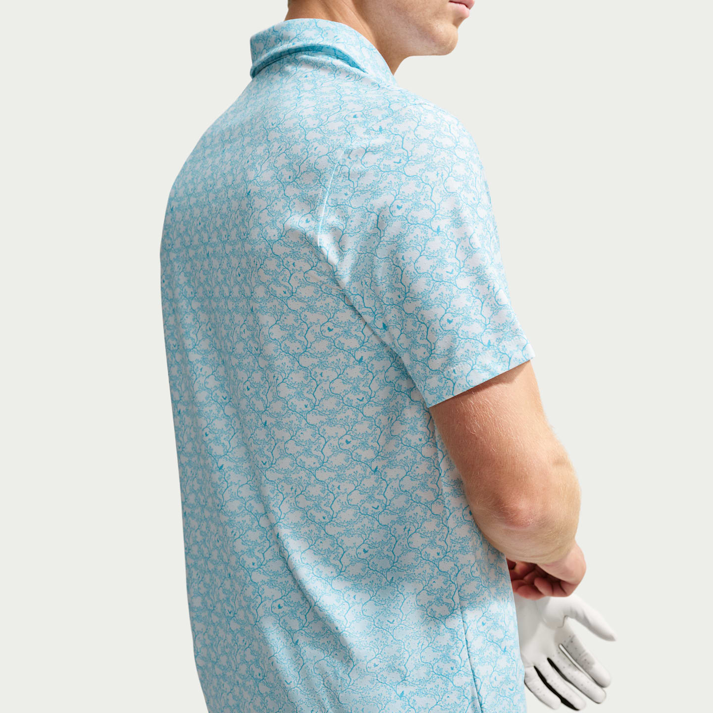 Мужское поло Nike Tailored Performance Microprint Golf Polo, цвет: Синий / Снежный белый — фото 2