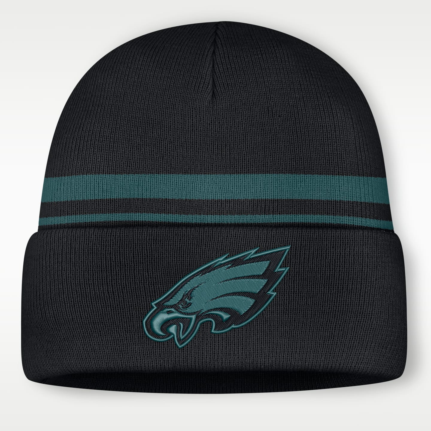Мужская шапка-бини с отворотом Nike Philadelphia Eagles Primetime Utility NFL, цвет: Чёрный — фото 1