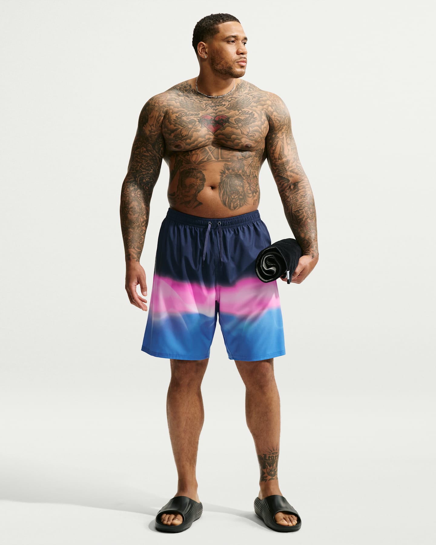 Мужские плавательные шорты Nike Swim Breaker, 9", со вшитыми трусами, большие размеры, цвет: Синий — фото 6