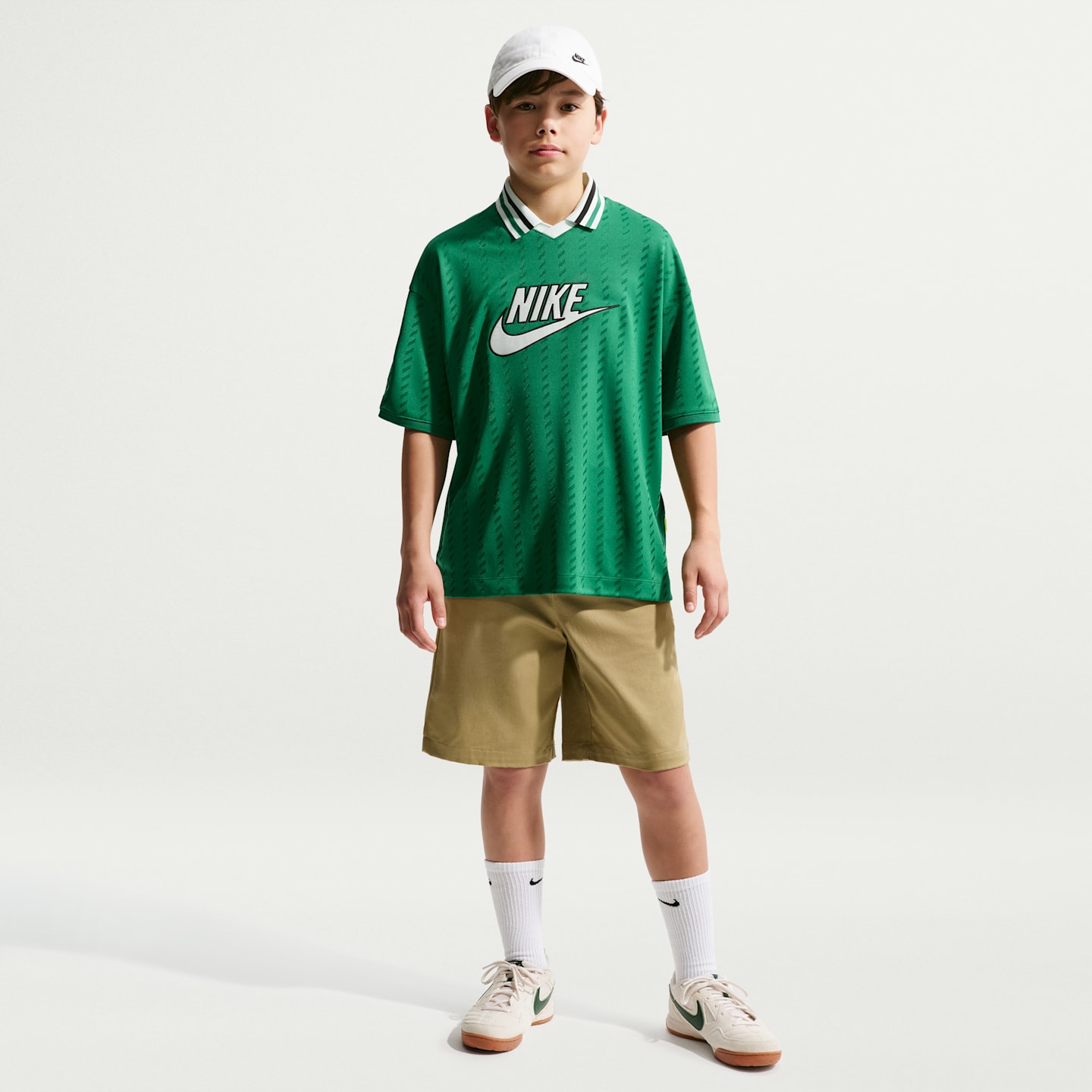 Детское джерси Nike Sportswear с коротким рукавом, цвет: Зелёный / Чёрный — фото 7