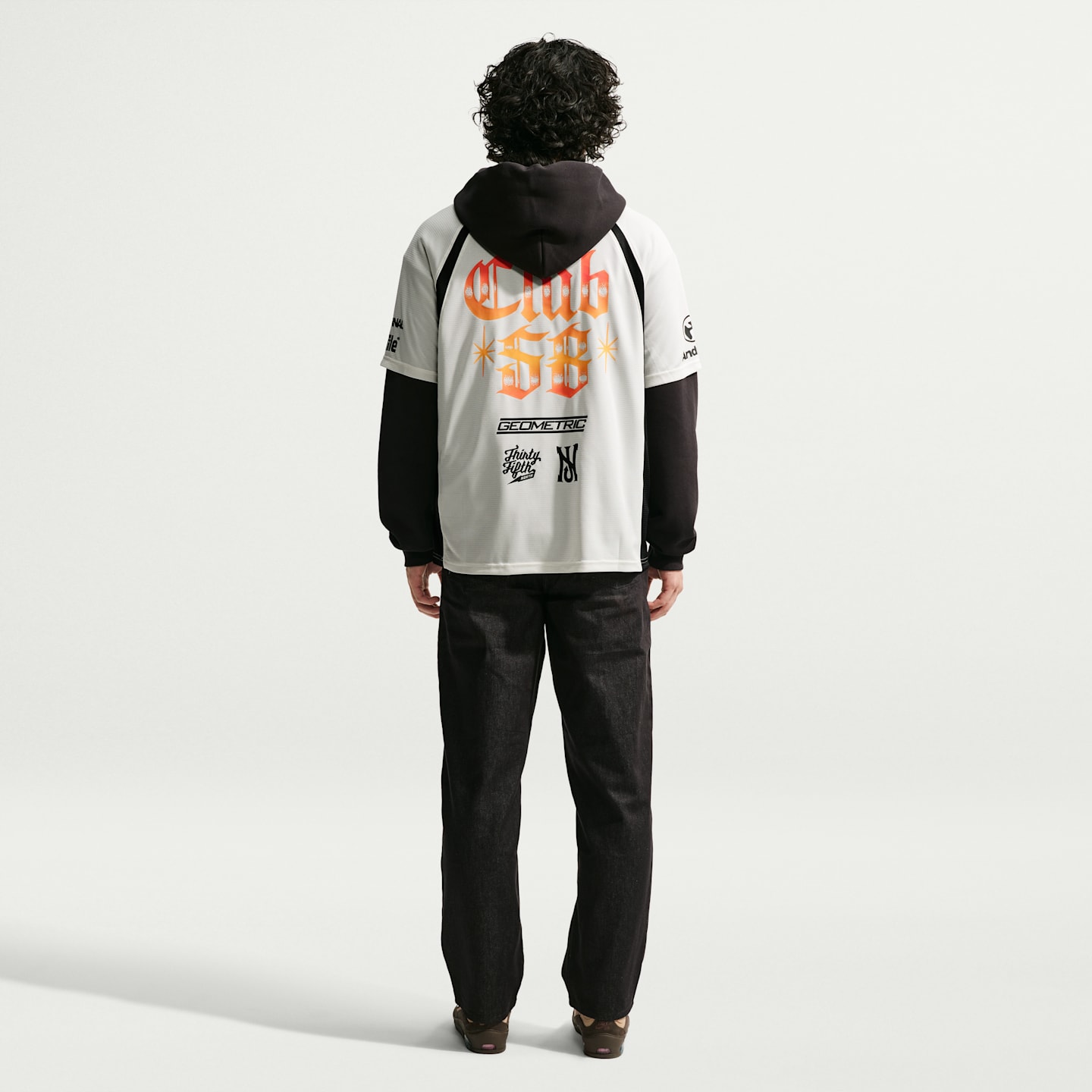 Мужской топ Nike SB Skate Jersey, цвет: Молочный / Чёрный — фото 5