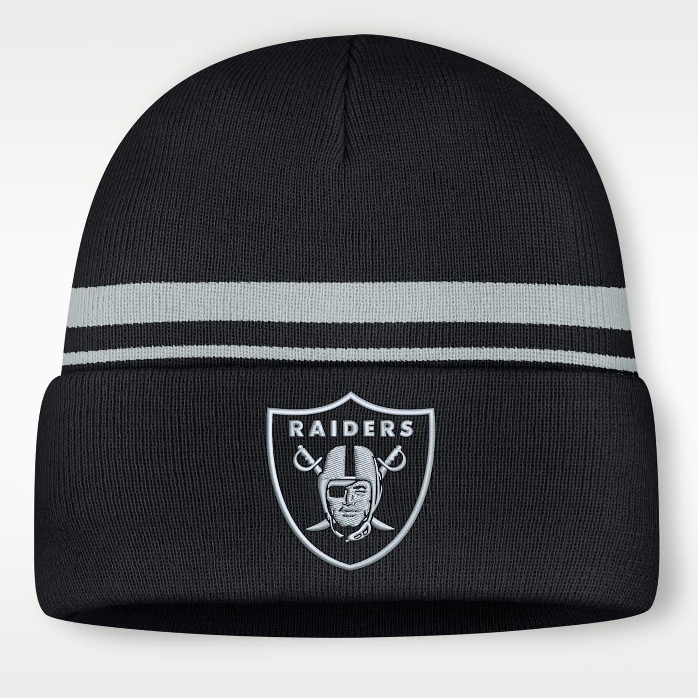 Мужская шапка-бини Nike NFL Las Vegas Raiders Primetime Utility с отворотом, цвет: Чёрный — фото 1