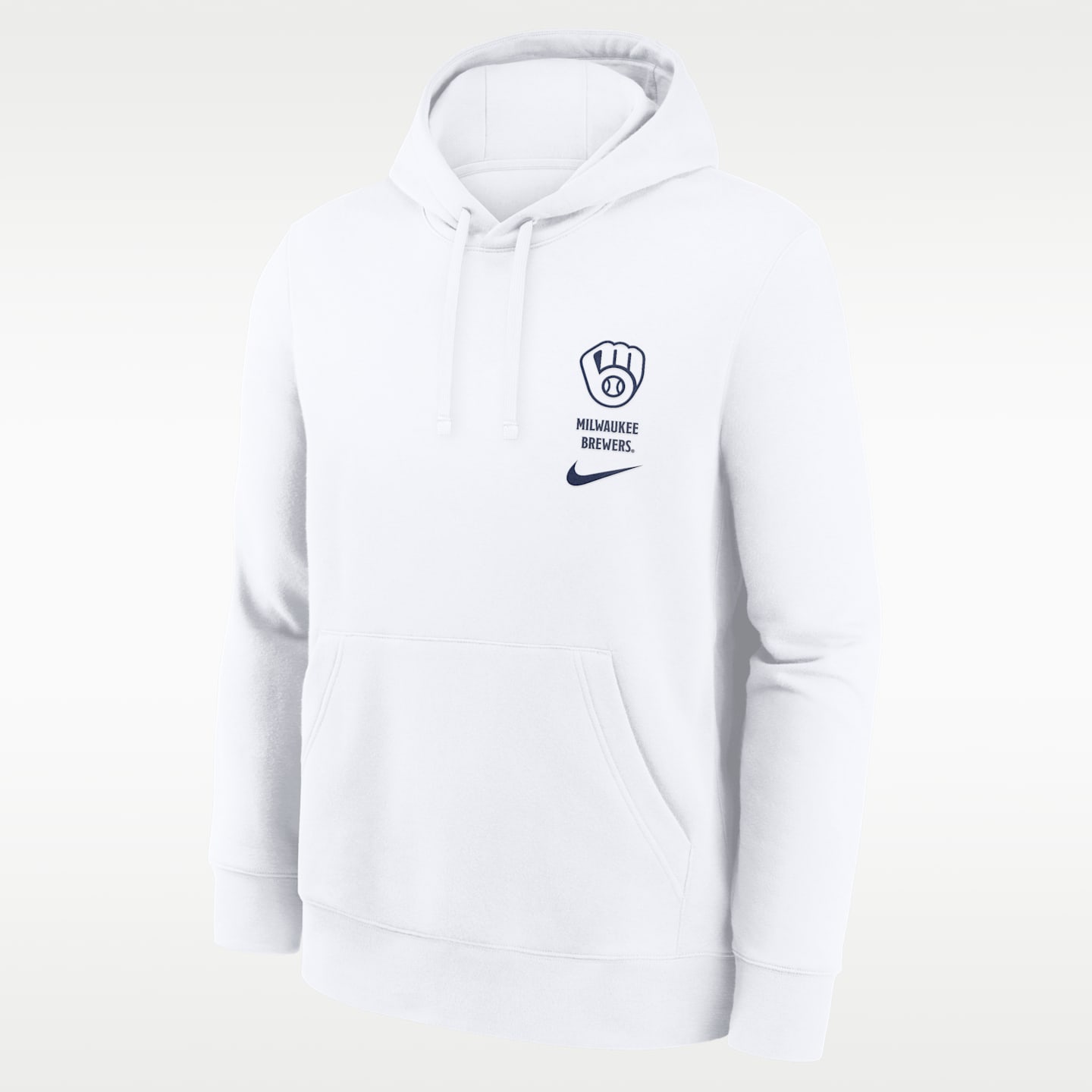 Мужское худи Nike Milwaukee Brewers Minimal Club MLB Pullover, цвет: Белый — фото 1