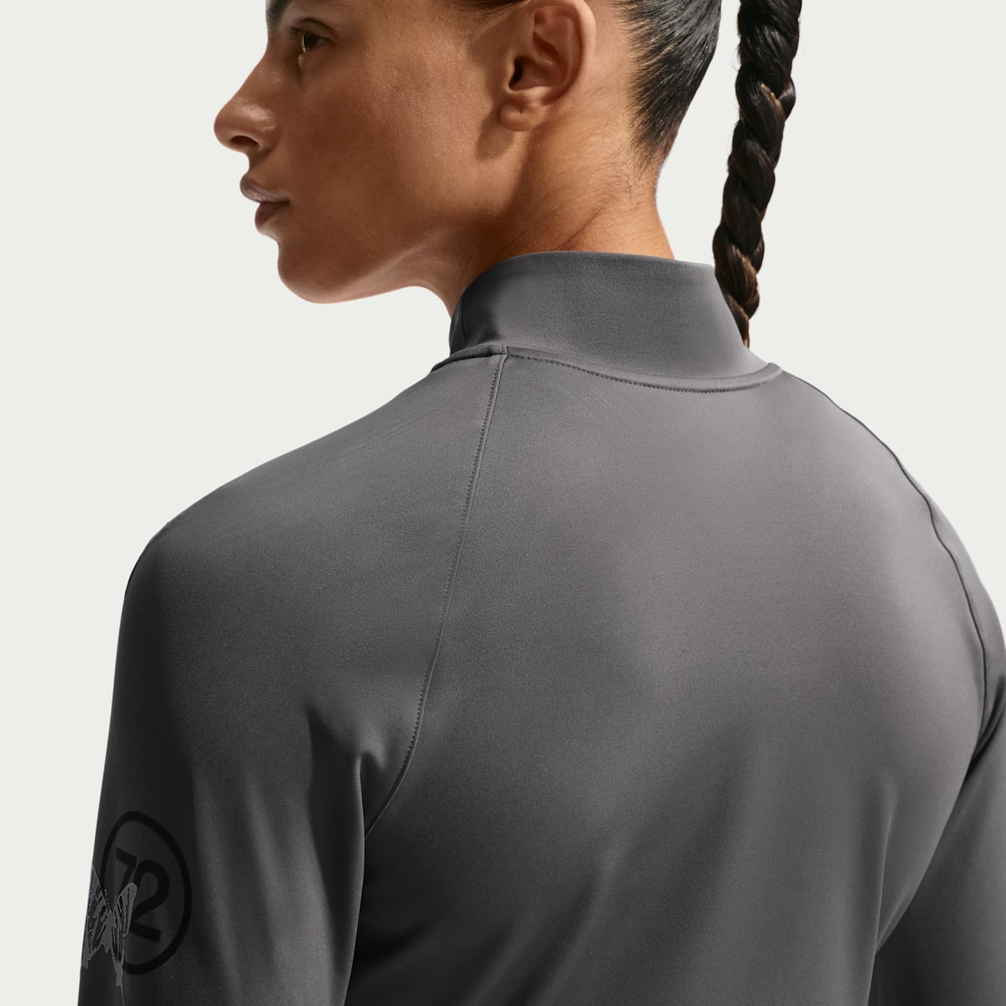 Женский топ Nike Swift Dri-FIT Full-Zip Mid-Layer Running Top, цвет: Средний пепельный — фото 2