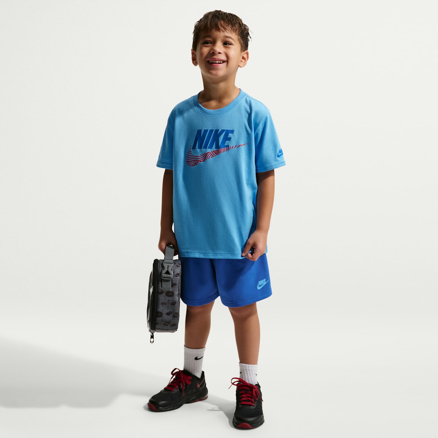 Детский комплект Nike Sportswear In The Zone 2-Piece Relaxed French Terry Shorts Set, цвет: Королевский синий — фото 1