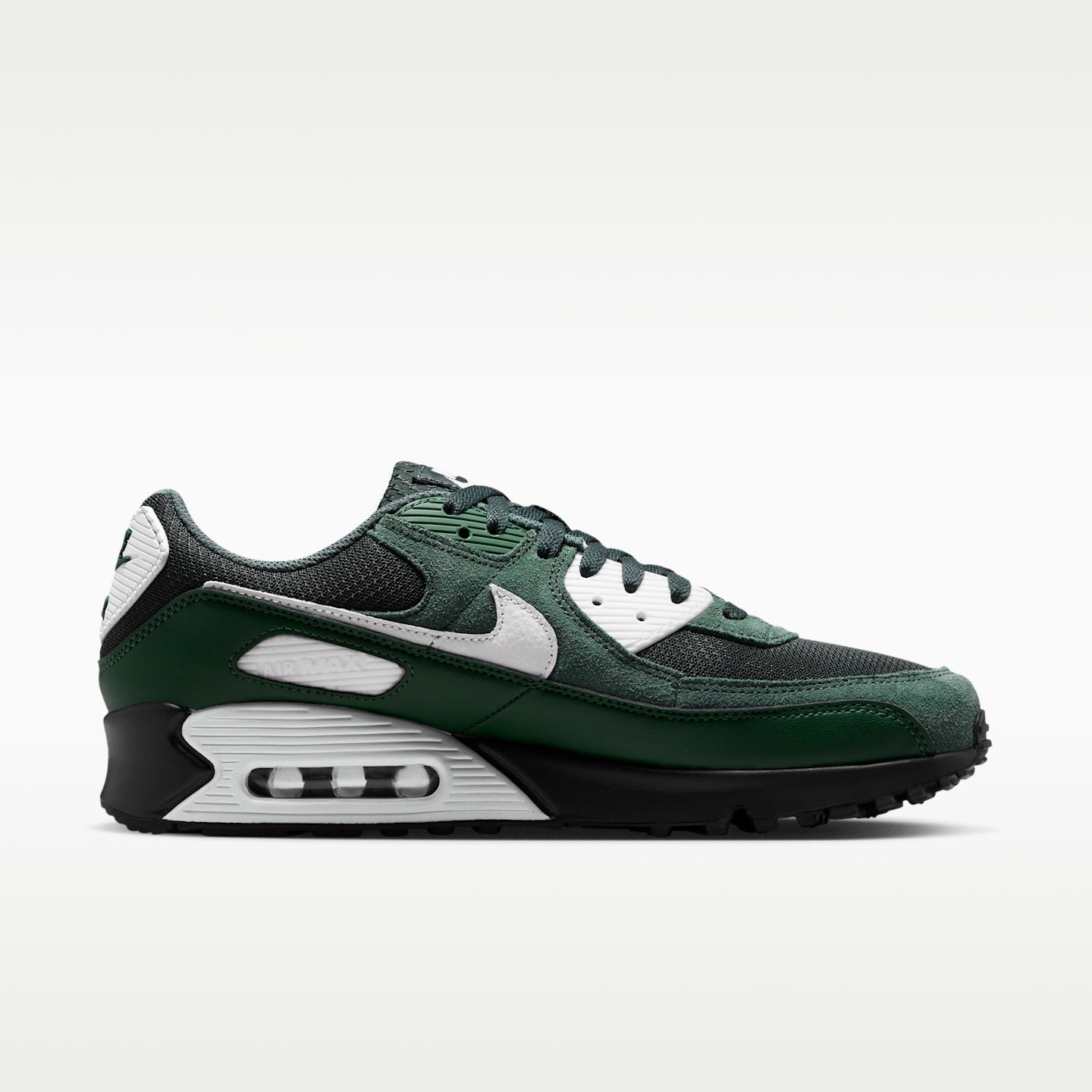 Мужские кроссовки Nike Air Max 90, цвет: Чёрный еловый / Зелёный — фото 3